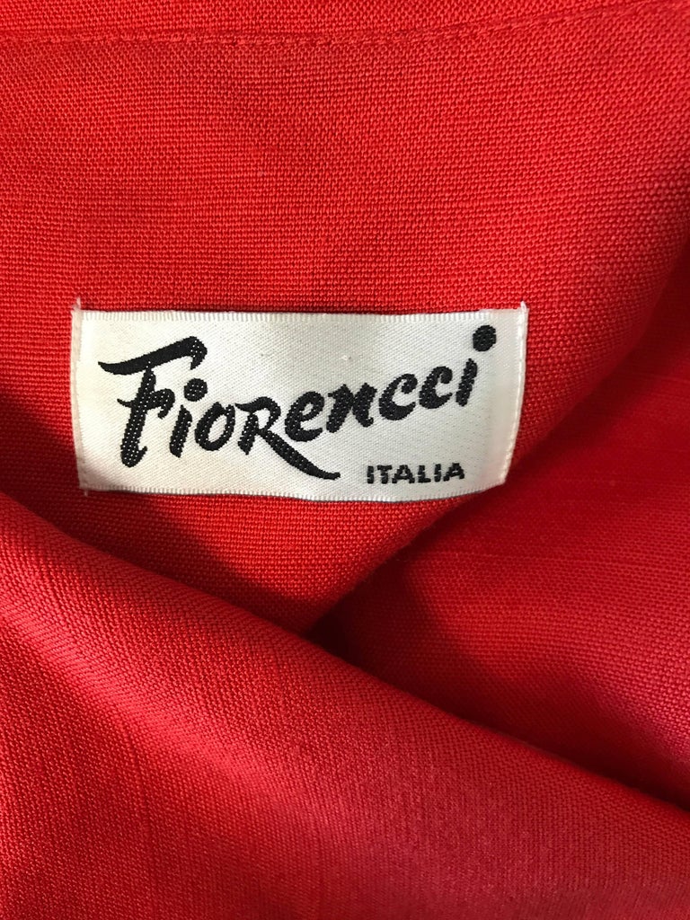 Fiorencci 1990s Does 1950s Burnt Orange + Gold Cotton Linen Vintage ...