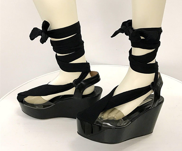Brand New Dries Van Noten Sold Out Size 35 Black Patent Lace