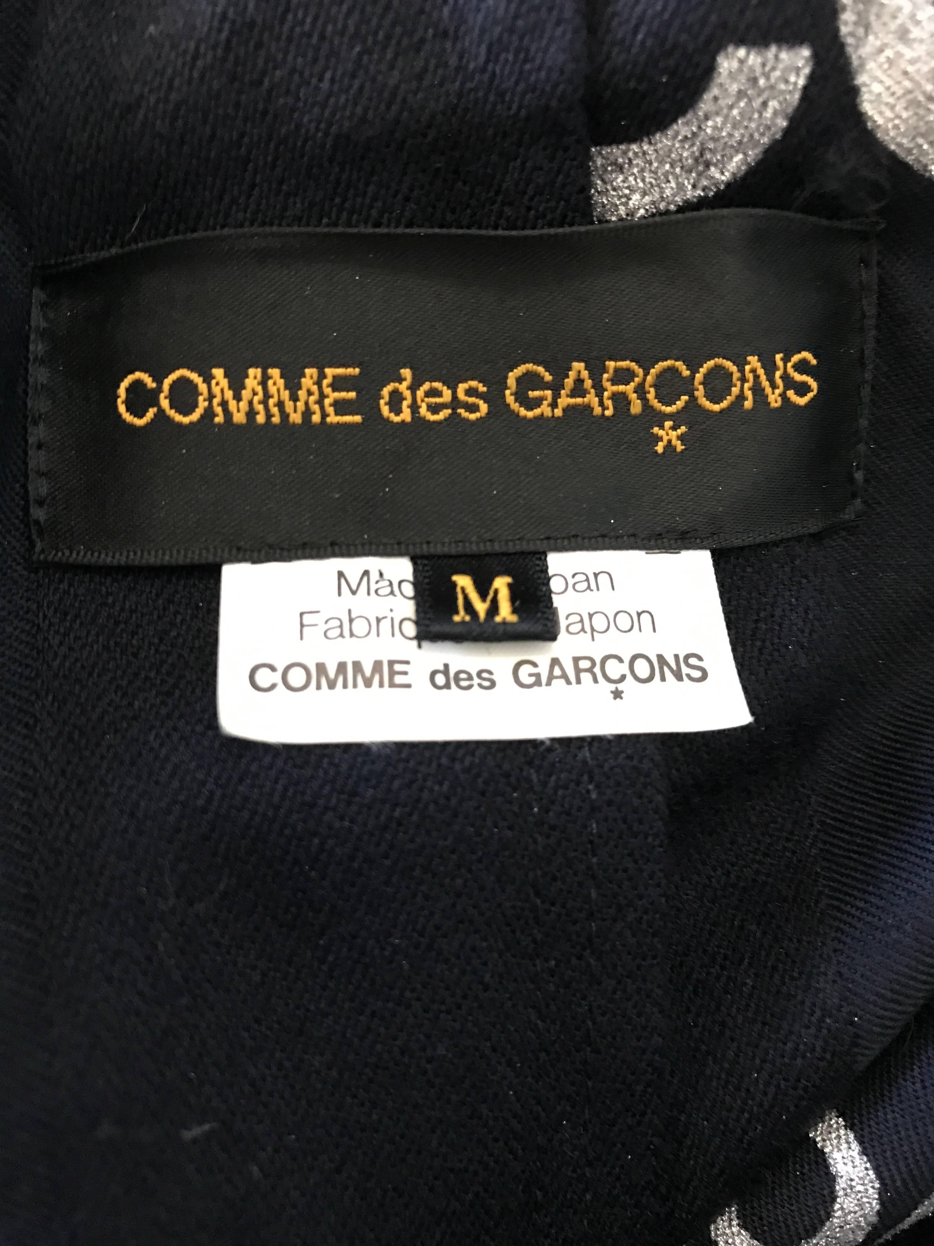 Rare Comme des Garcons AW 2003 Conformity + Corruption Navy Blue + Silver Jacket 4