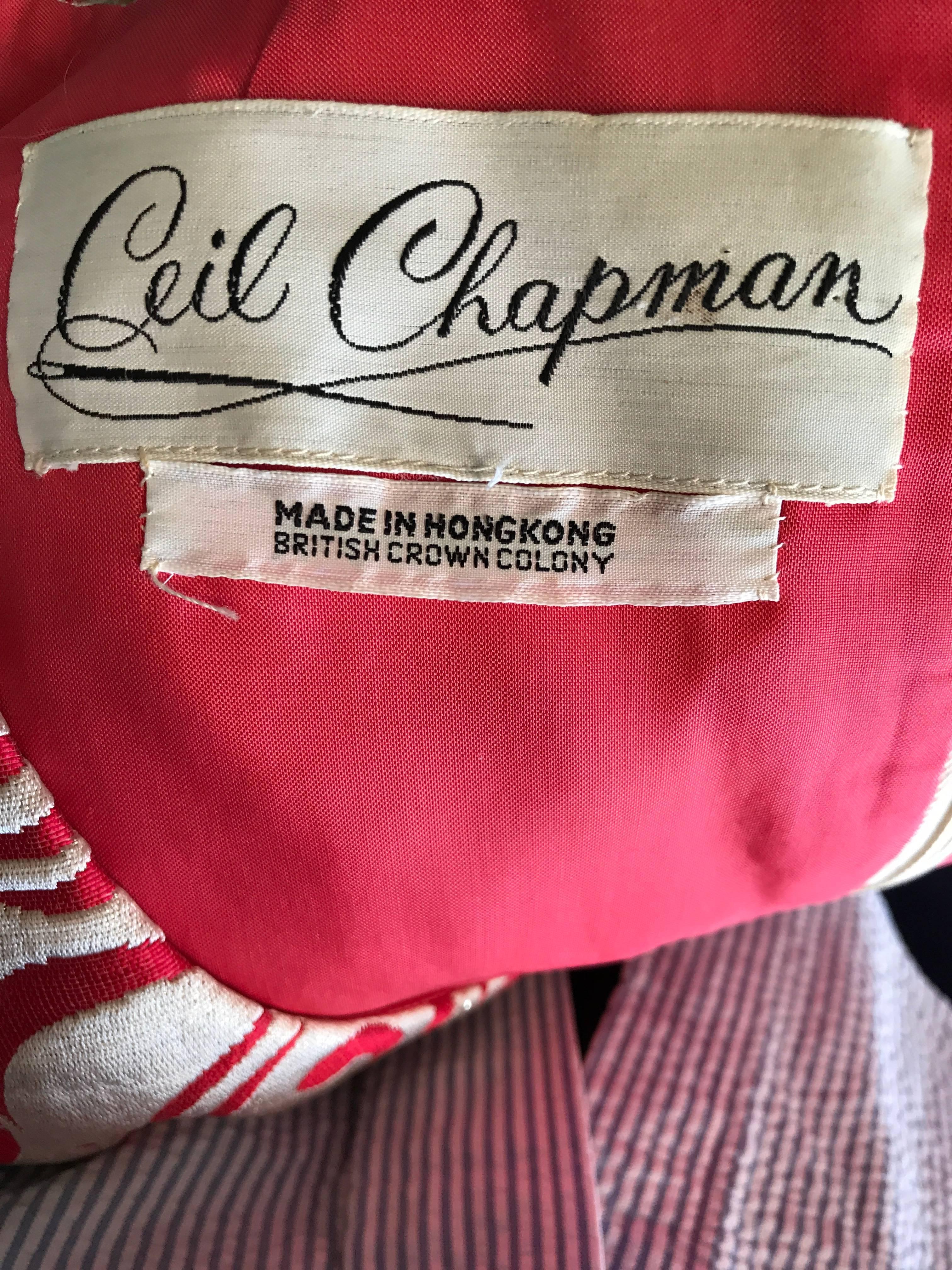 Ceil Chapman 1960s Raspberry Pink + Gold Silk Brocade Flower Vintage 60s Gown  For Sale 5