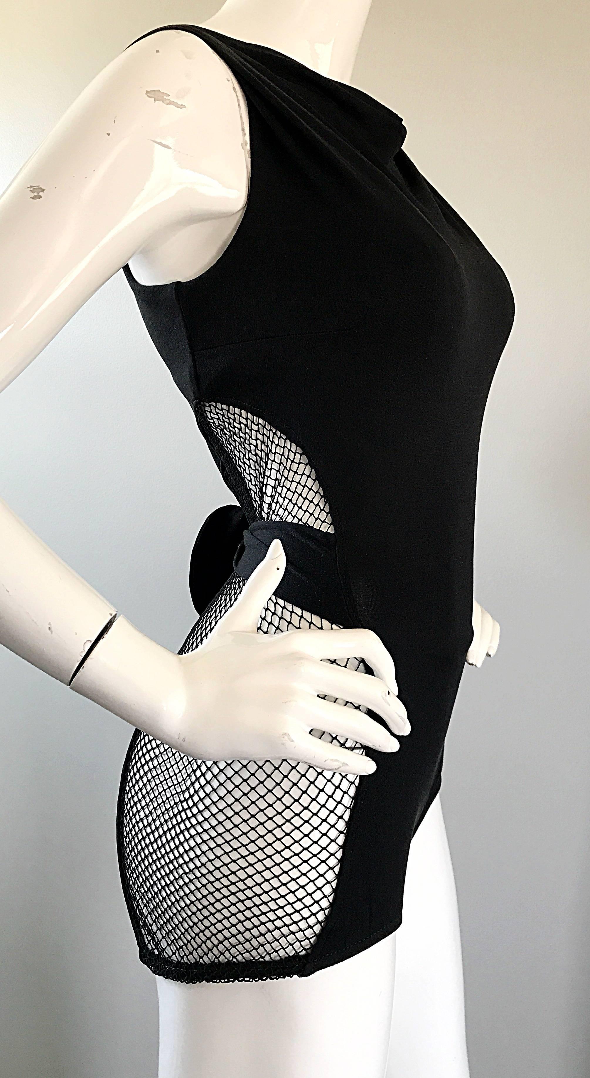 Rare 1960s Cole of California Black Fishnet Cut - Out Sexy Vintage 60s Swimsuit 1