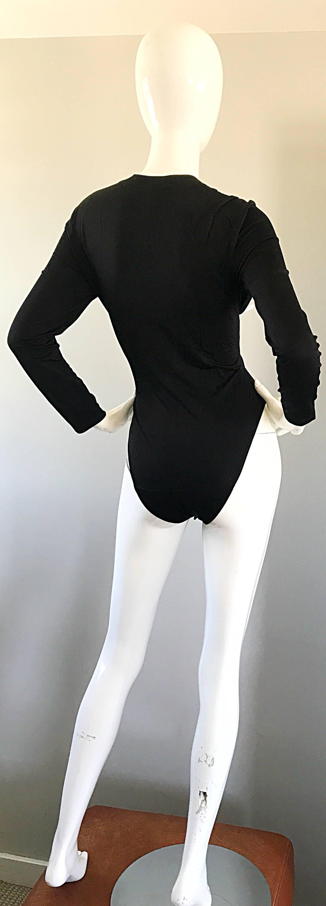 black sequin long sleeve bodysuit