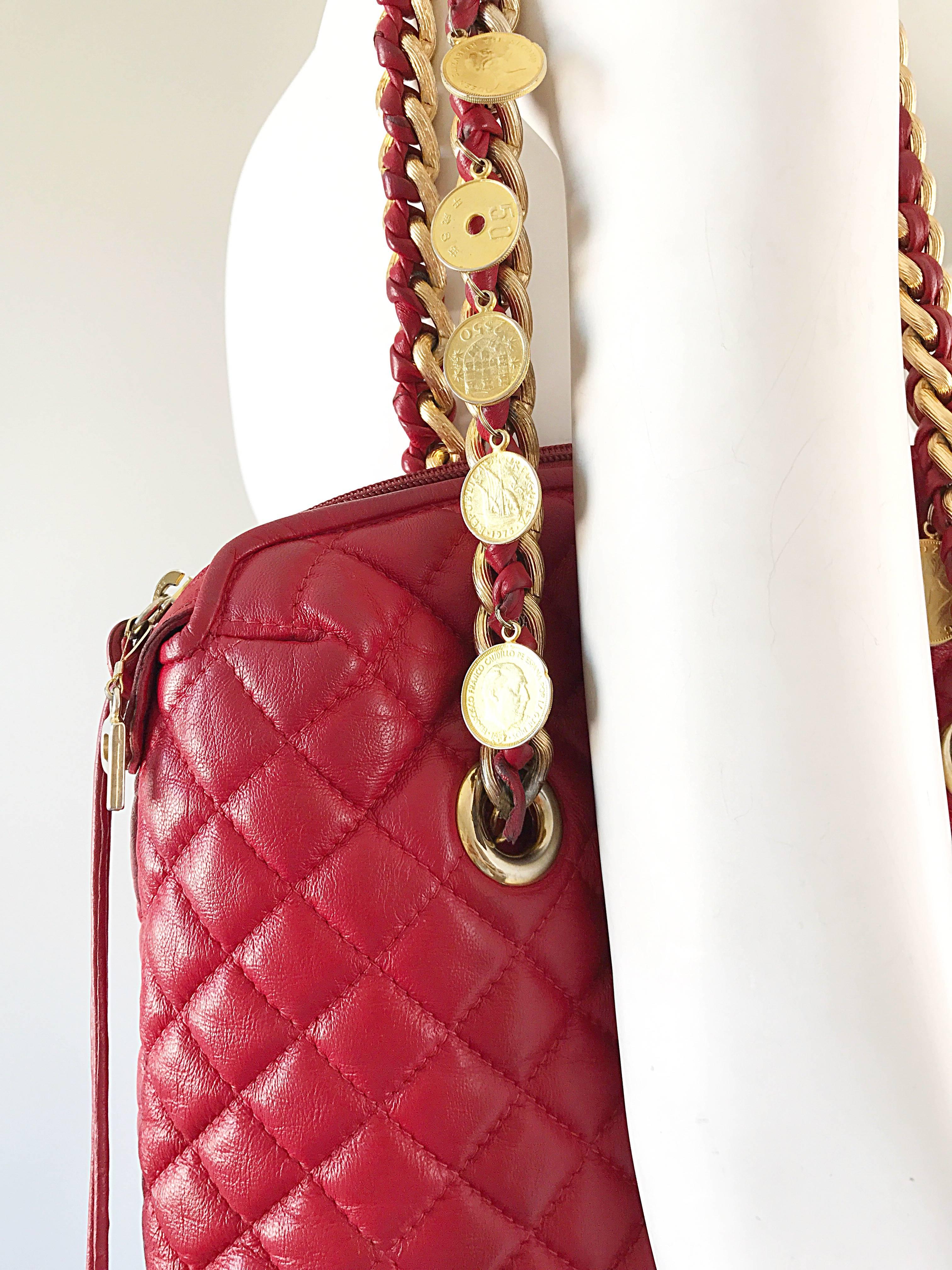 Vintage Italian Paola by PDL Firenze Red Quilted Leather 1990s Coins  Handbag Bag at 1stDibs | paola by pdl, paola by pdl firenze