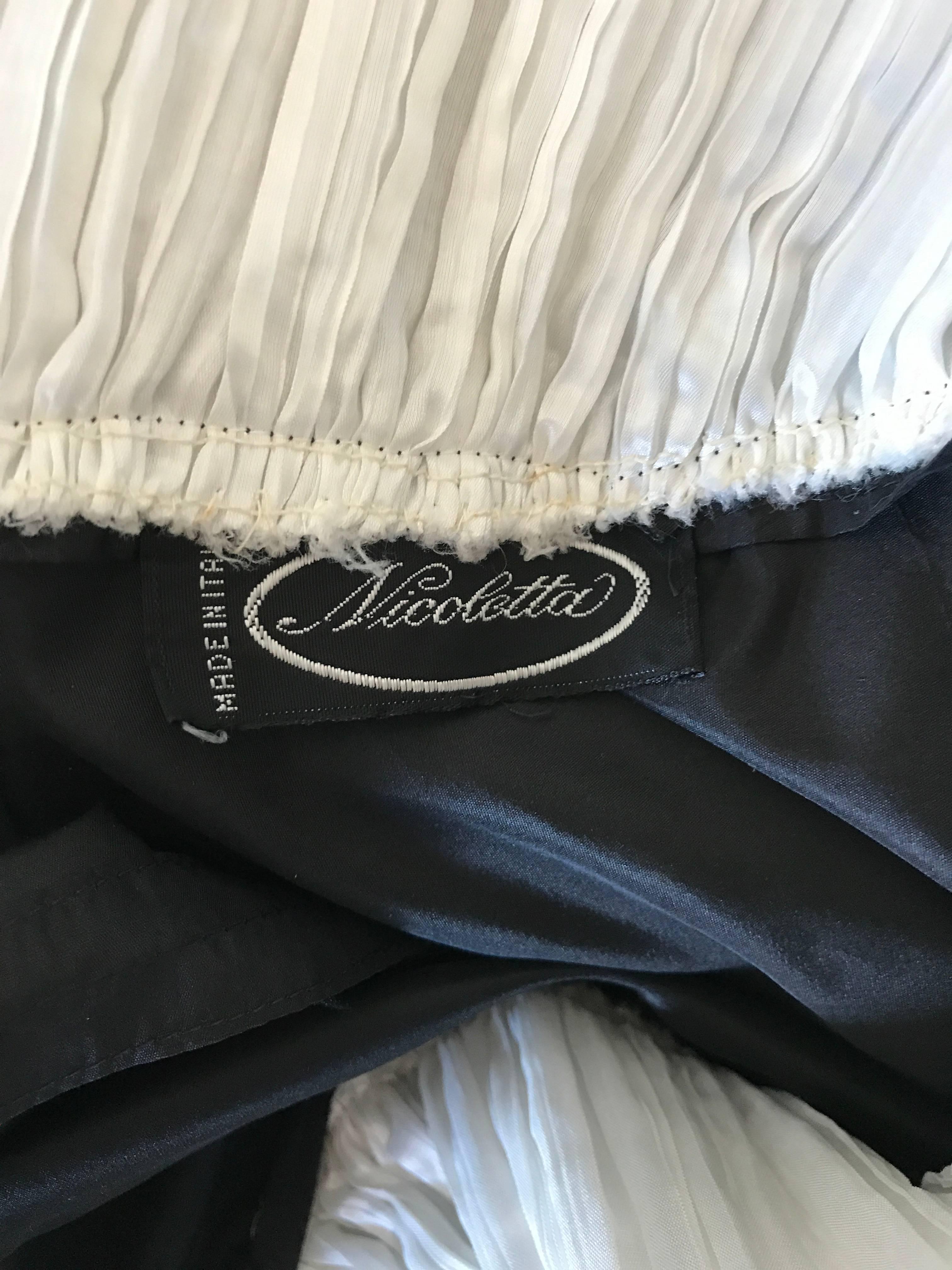 1980s Nicoletta Italian Black and White Silk Taffeta Avant Garde Top & Skirt Set For Sale 6