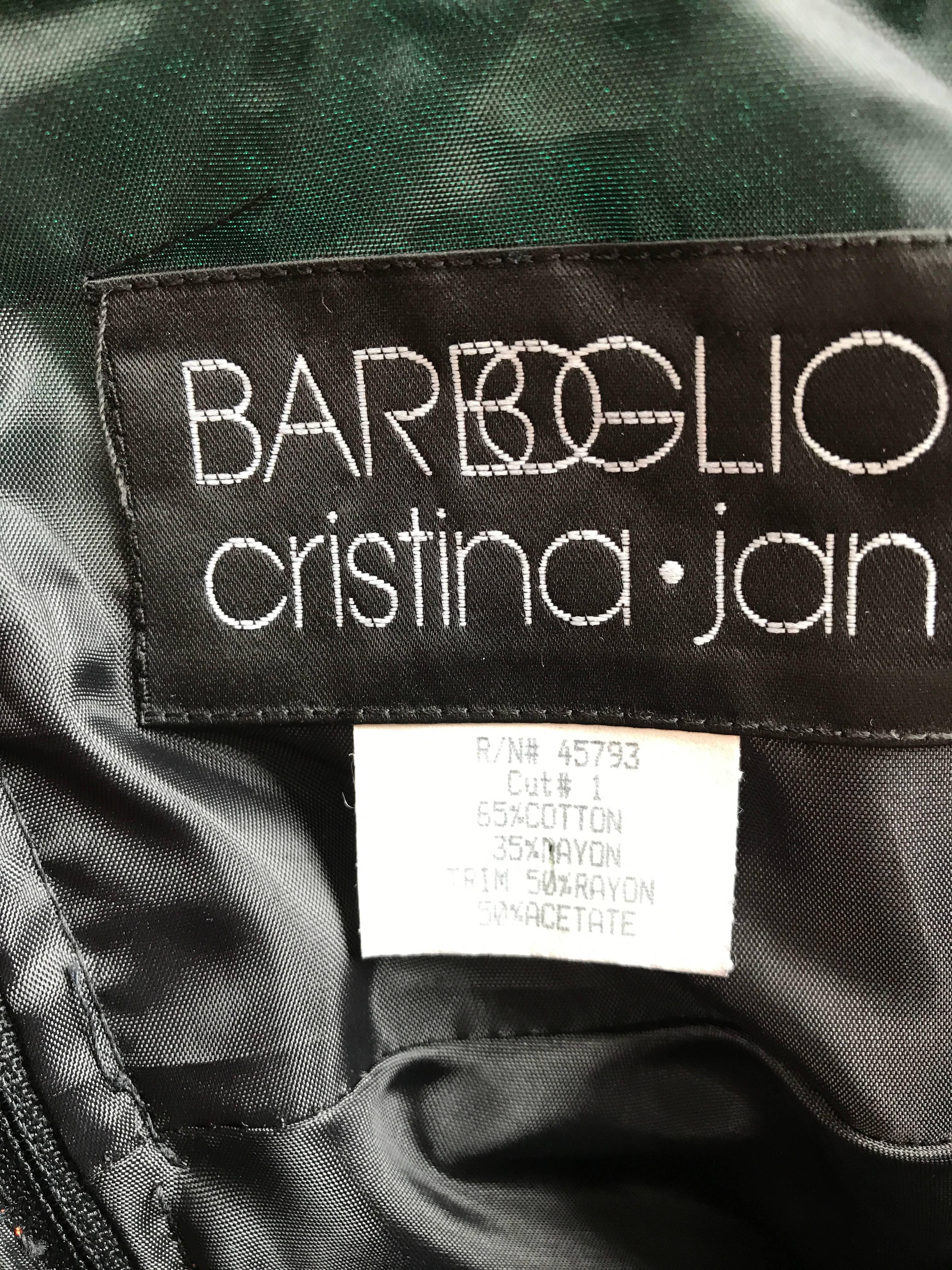Increíble Vestido Vintage Barboglio Cristina + Jan Verde Naranja Negro Color Block en venta 4