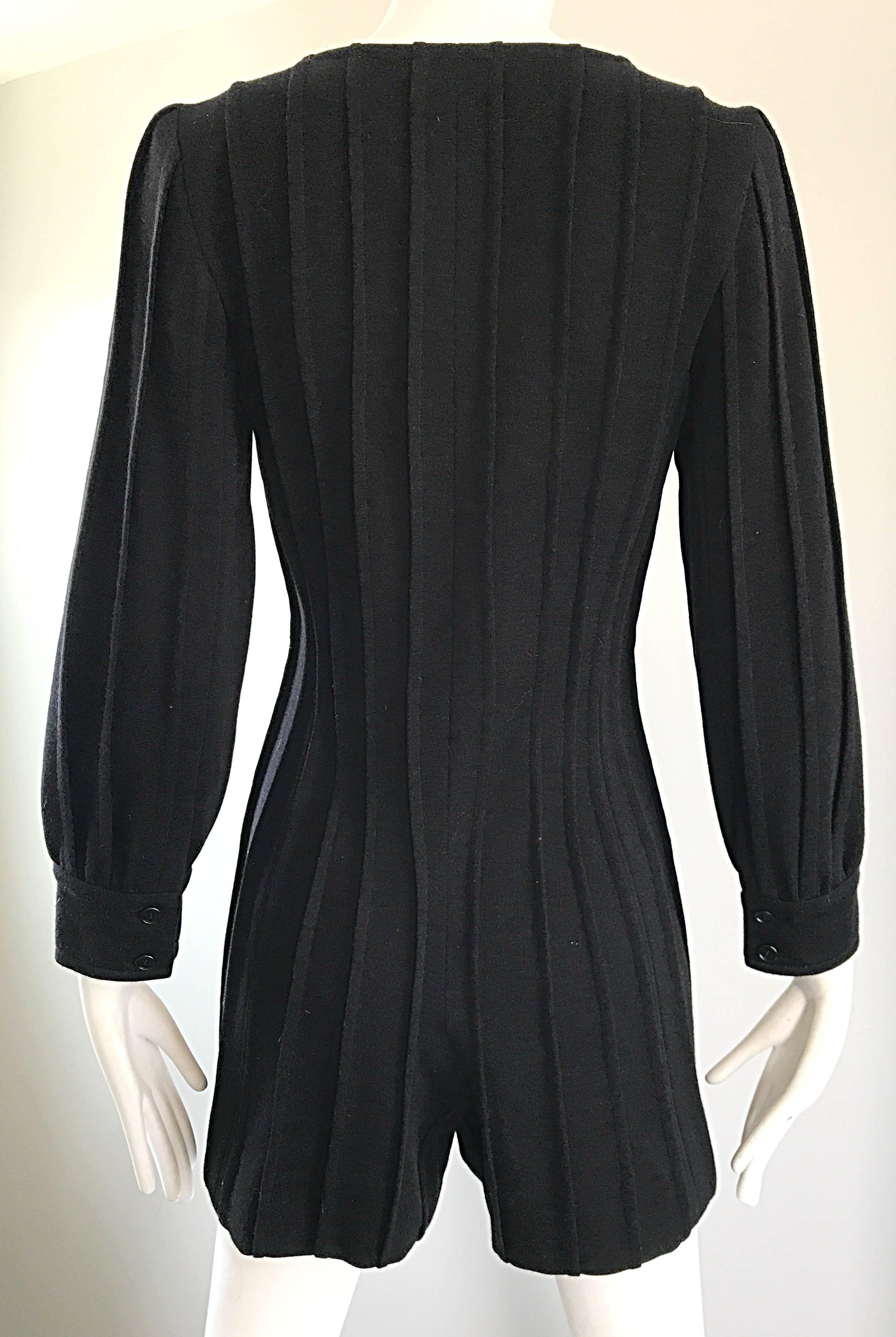 Givenchy Haute Couture Alexander McQueen - Combinaison numérotée en laine noire des années 90 Excellent état - En vente à San Diego, CA