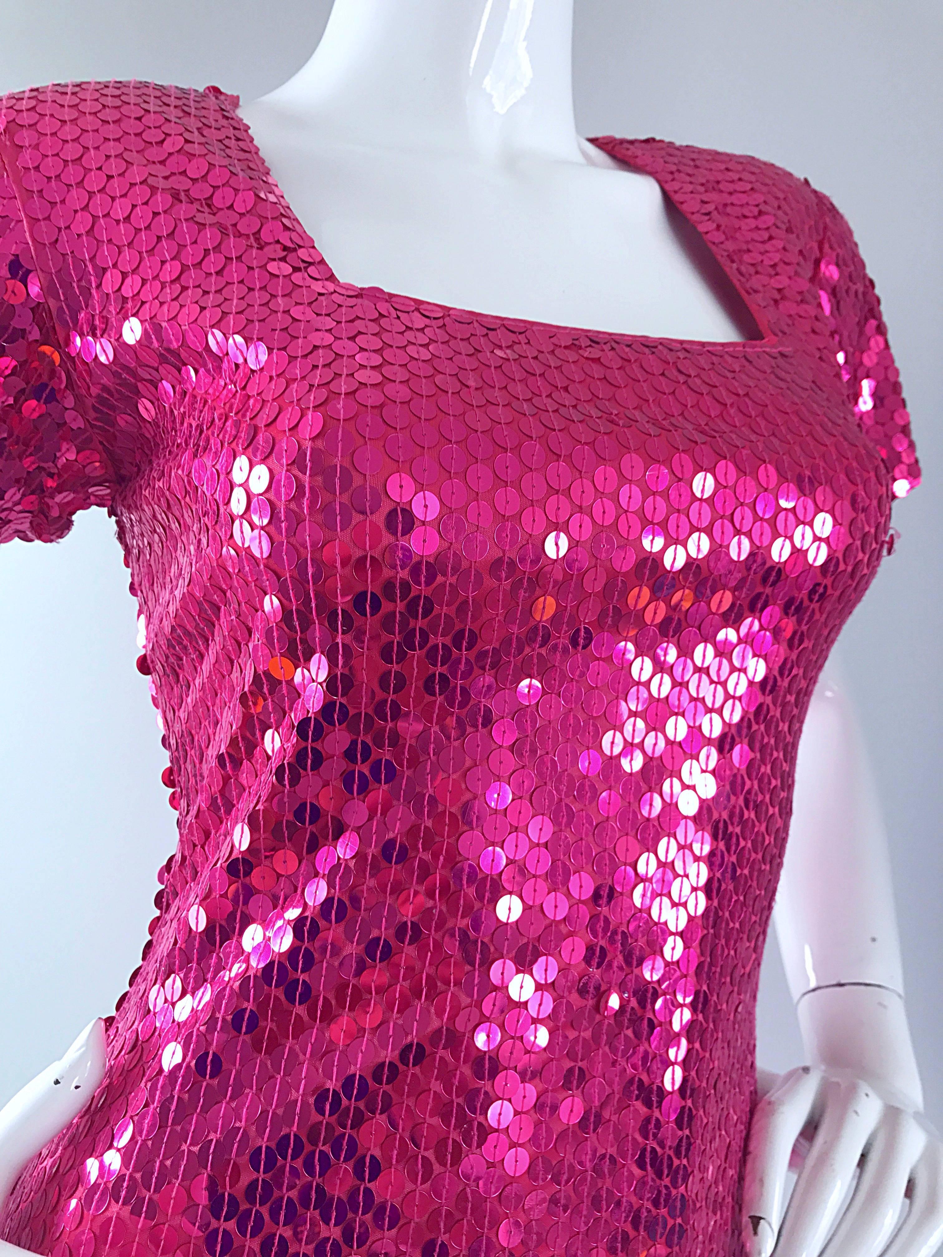 hot pink sequin dress