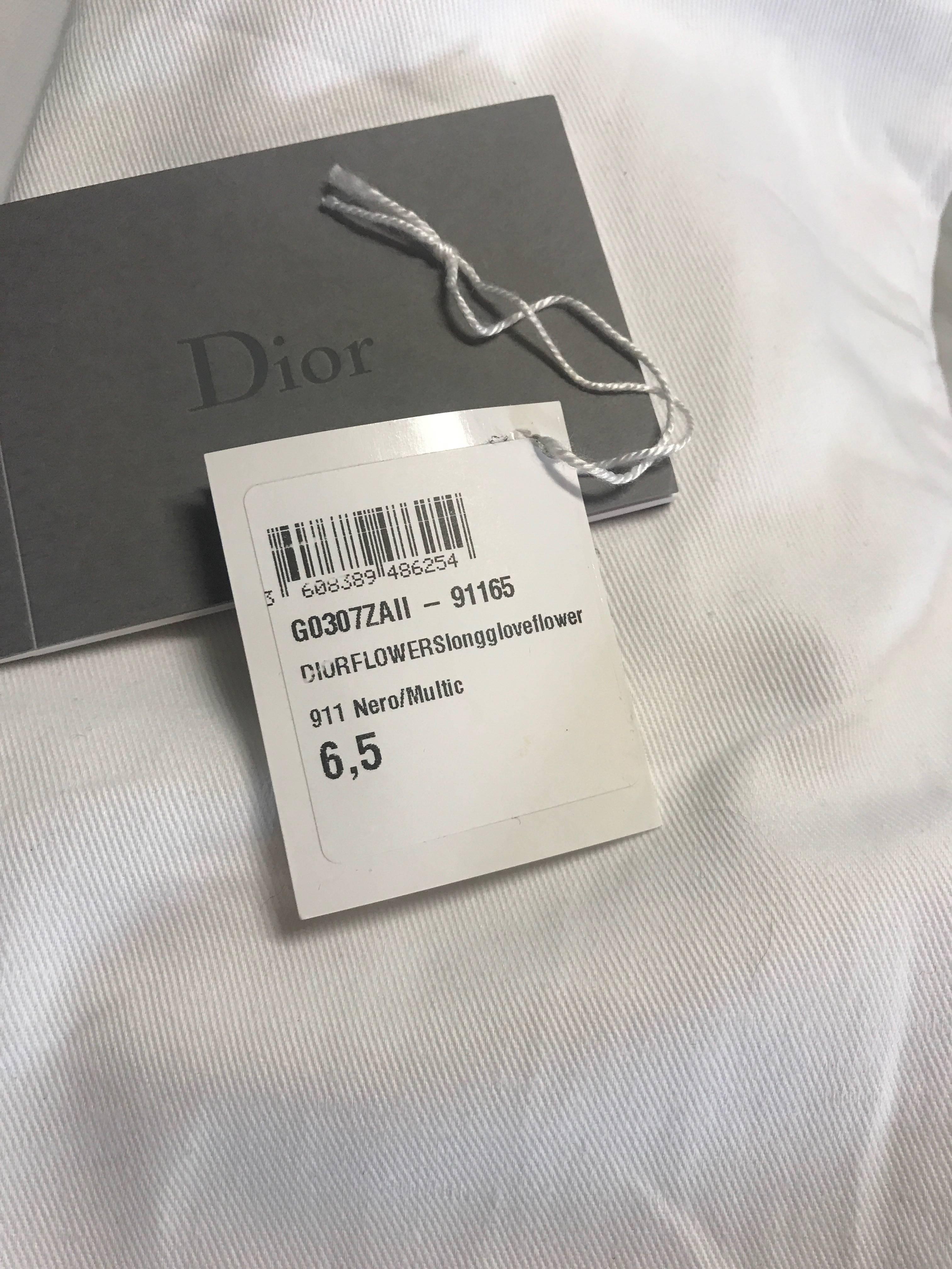 Christian Dior Raf Simons Limitierte Auflage 6.5 Handbemalte Leder Opernhandschuhe 5
