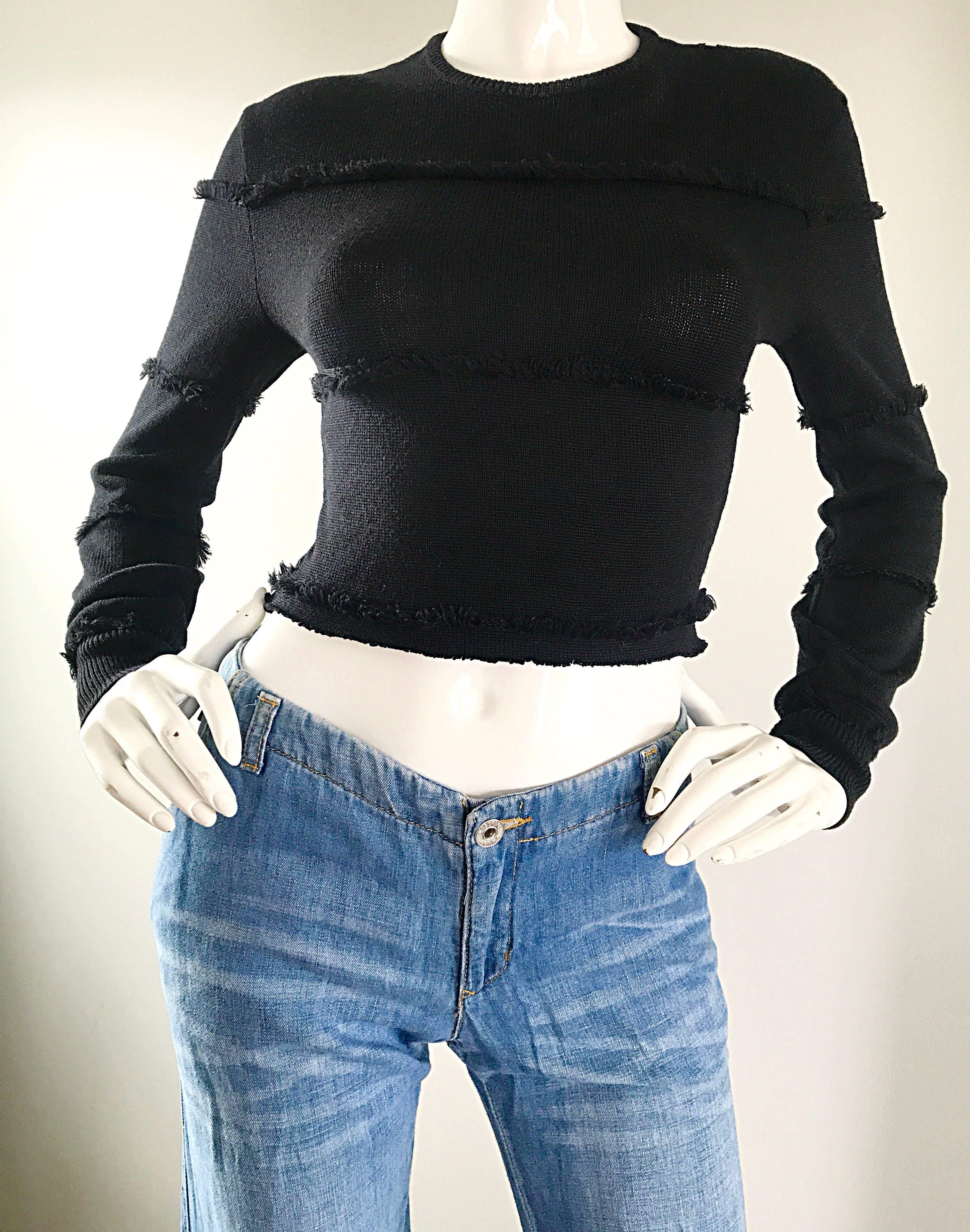 Vintage Moschino 1990s Does 1970s Size 10 Low Rise Bell Bottom Flared Blue Jeans In Excellent Condition For Sale In San Diego, CA