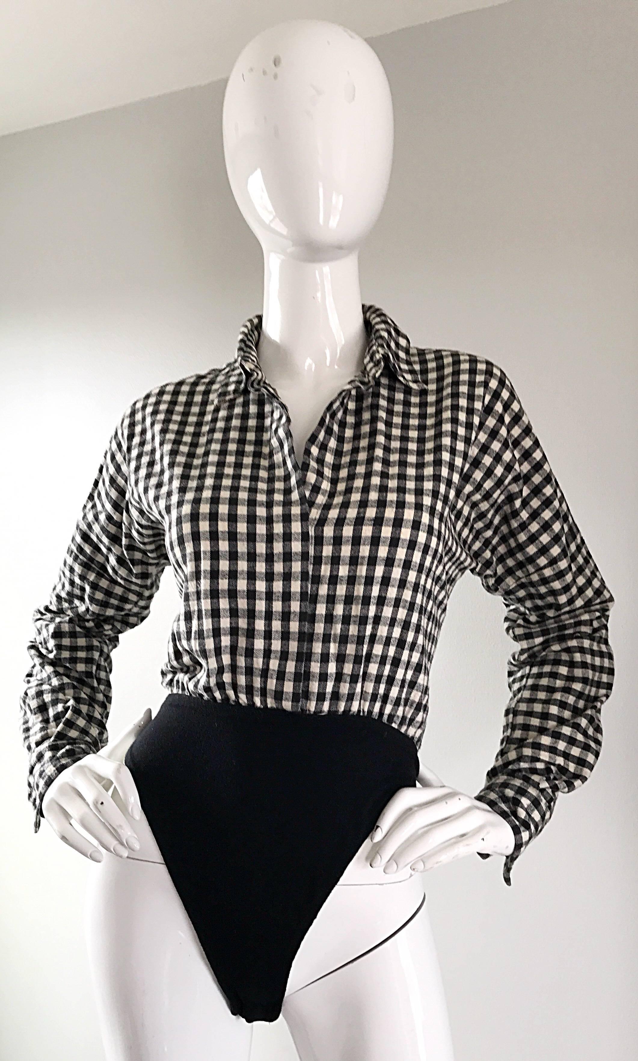 checkered bodysuit