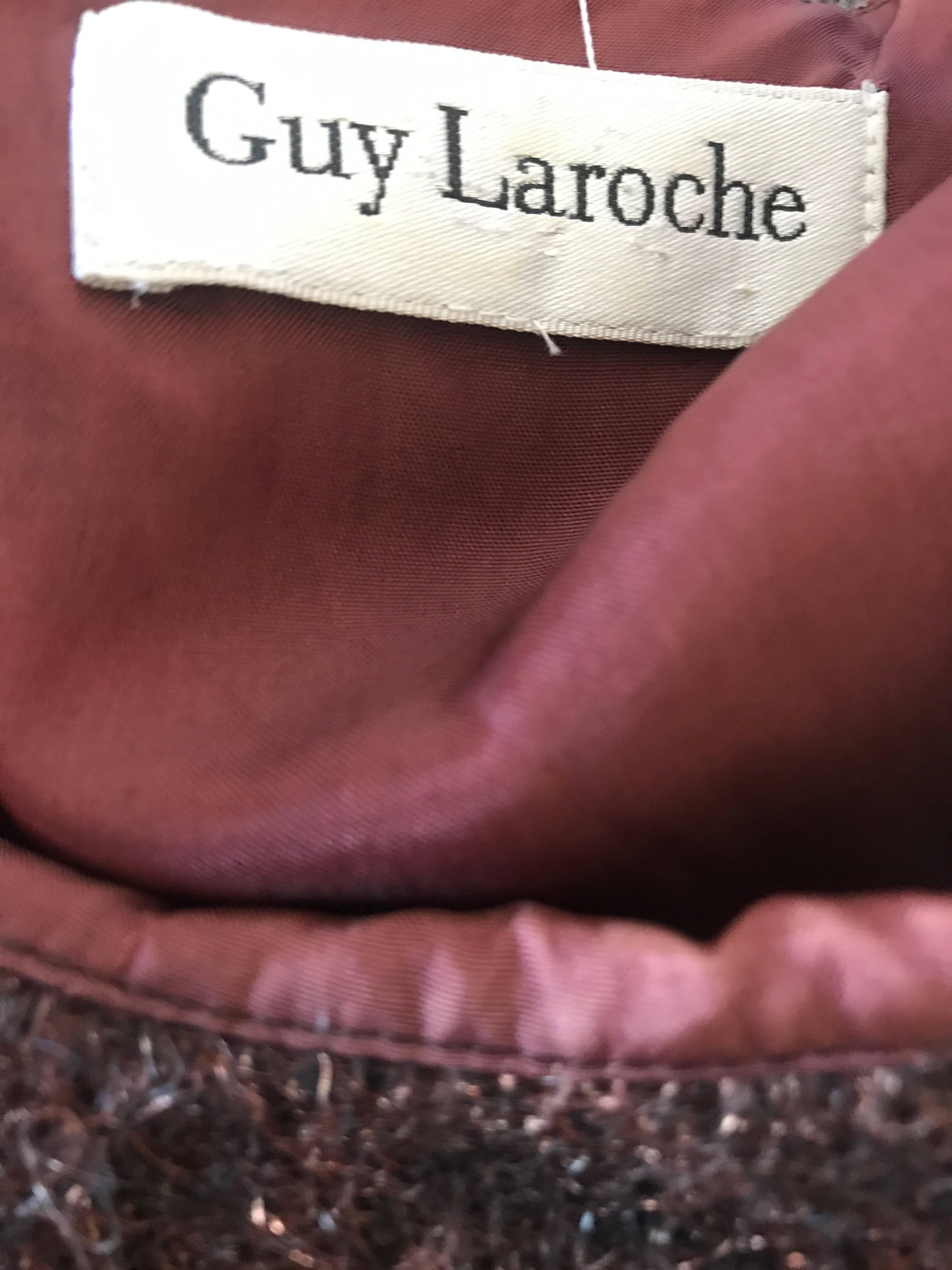 Guy Laroche 1960s Brown + Copper Soft Mohair Wool A Line Vintage 60s Dress 6