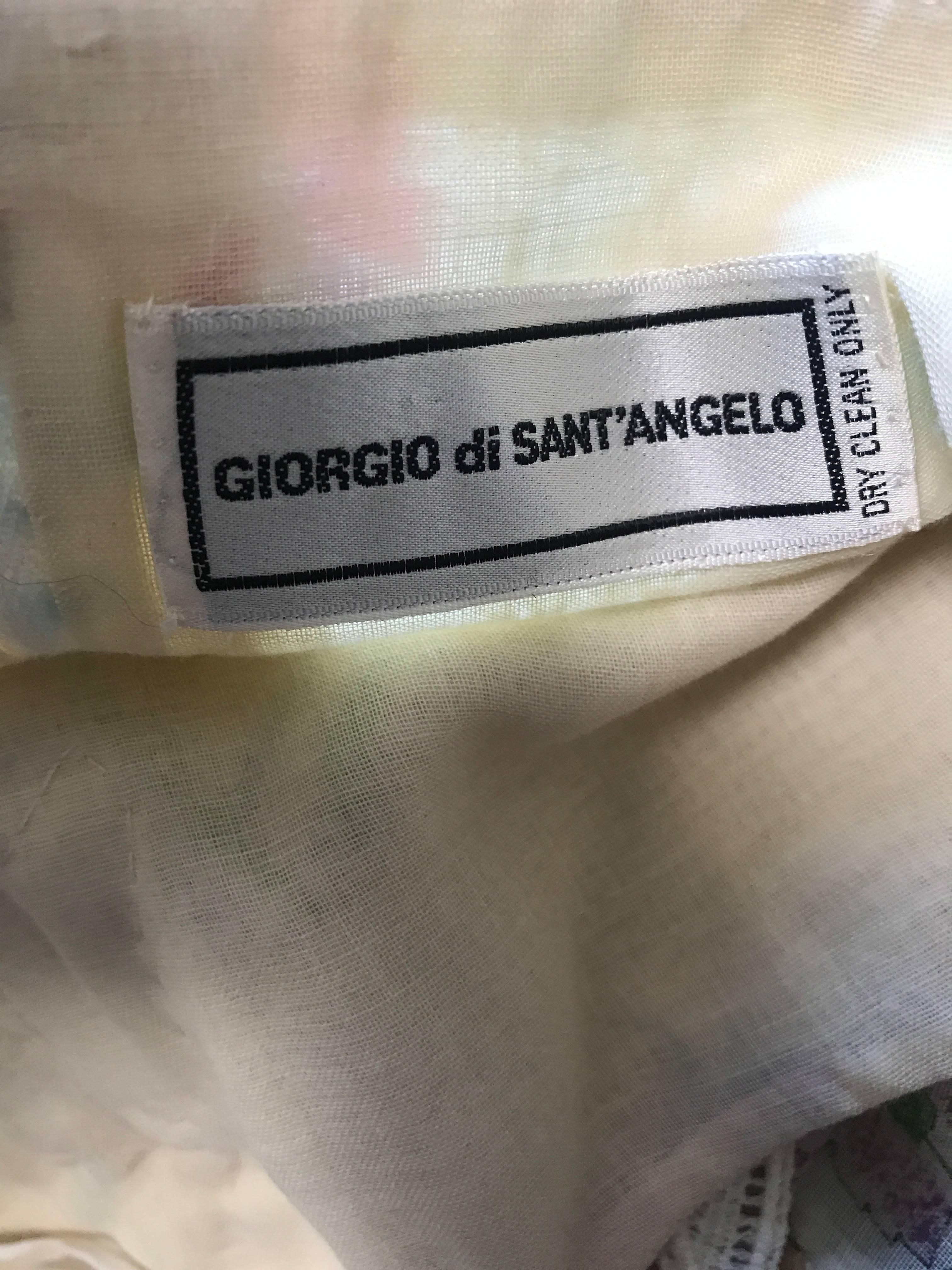 Giorgio di Sant Angelo Colorful Cotton Voile 70s Couture Maxi Dress Gown  For Sale 2