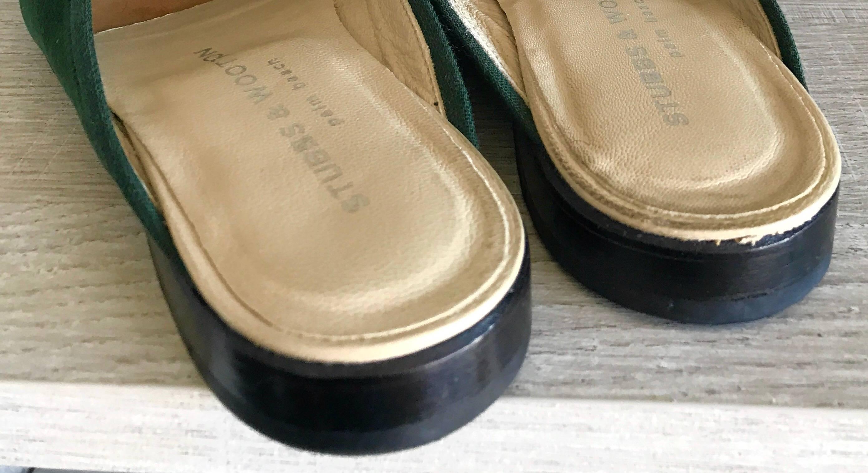 green velvet flats