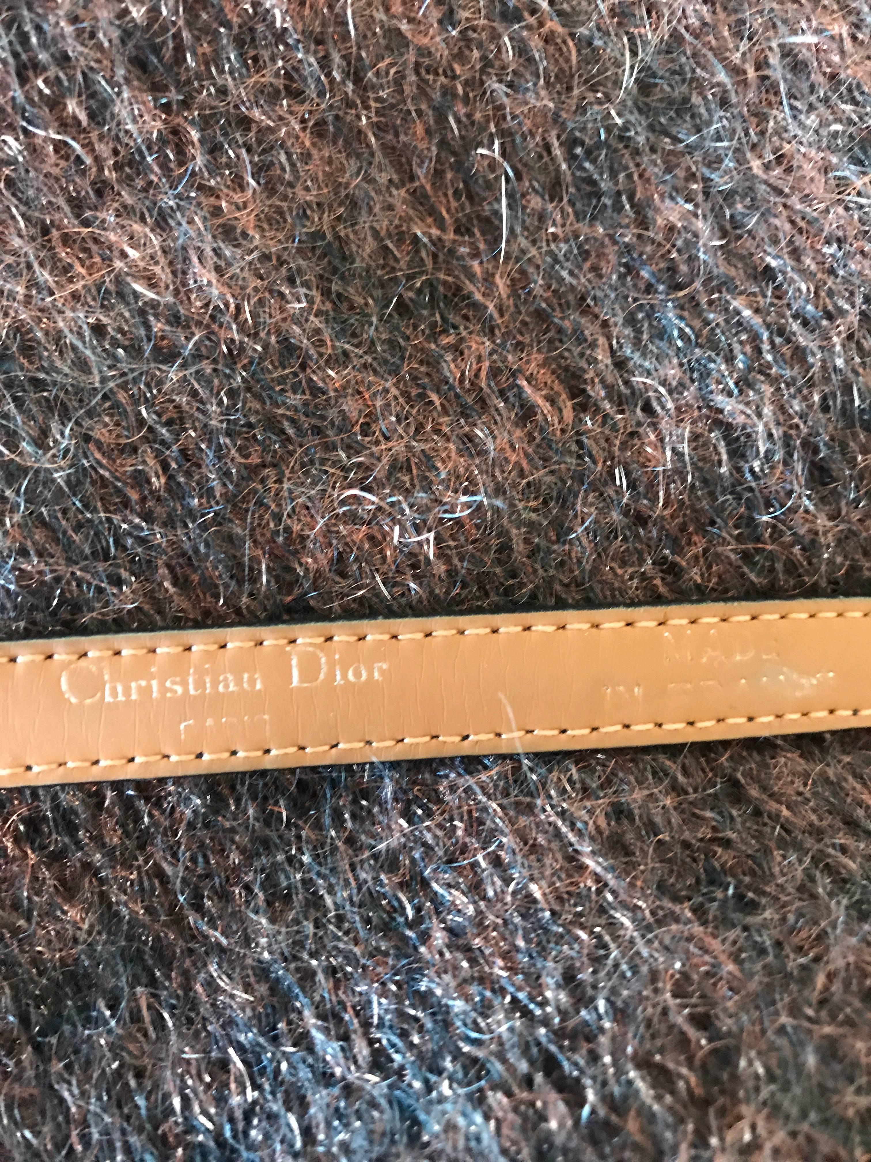 John Galliano for Christian Dior Black + Gunmetal Late 1990s Skinny Vintage Belt For Sale 2