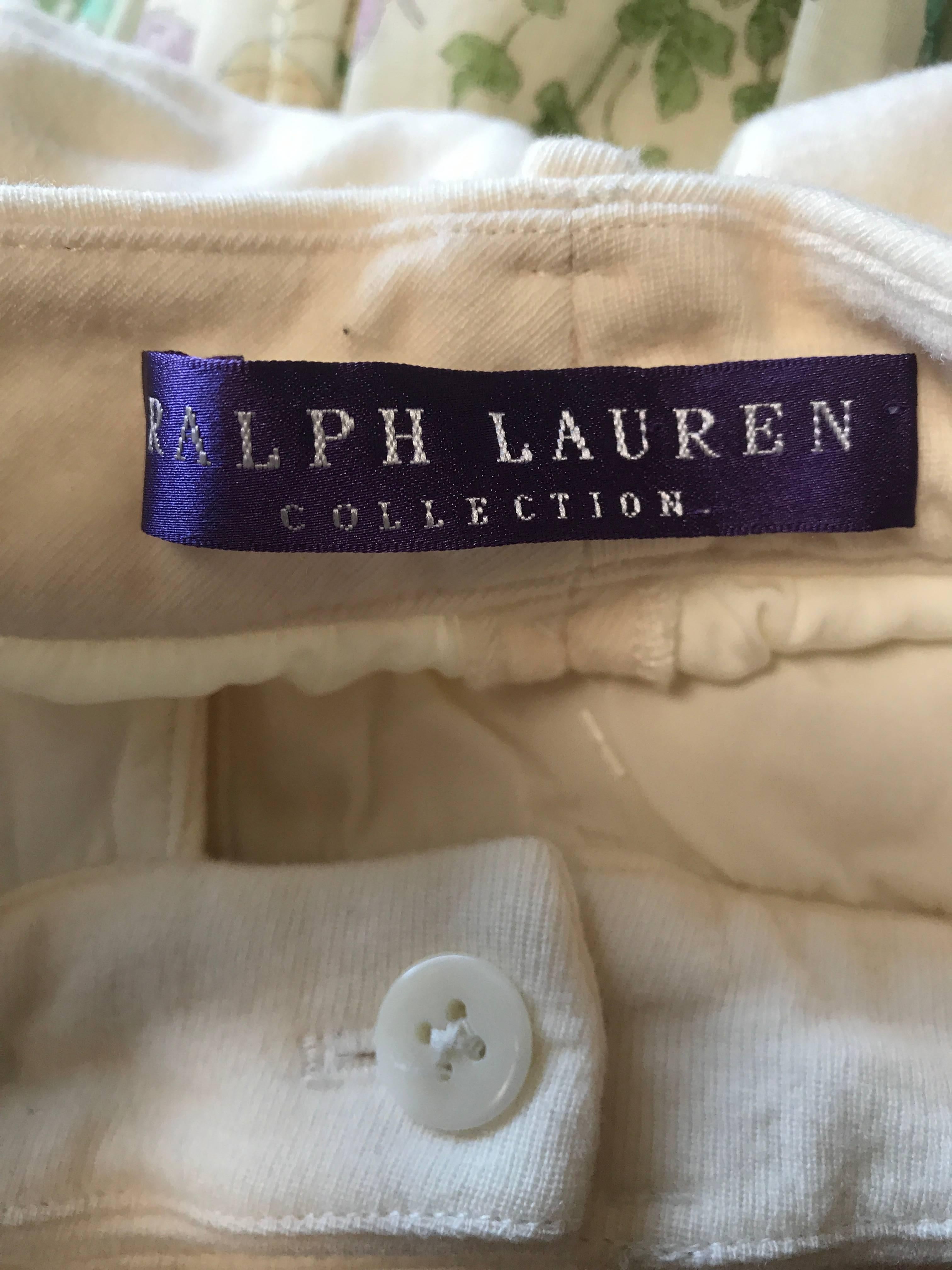 Vintage Ralph Lauren Collection Purple Label 90s Winter White Wool Stirrup Pants 3