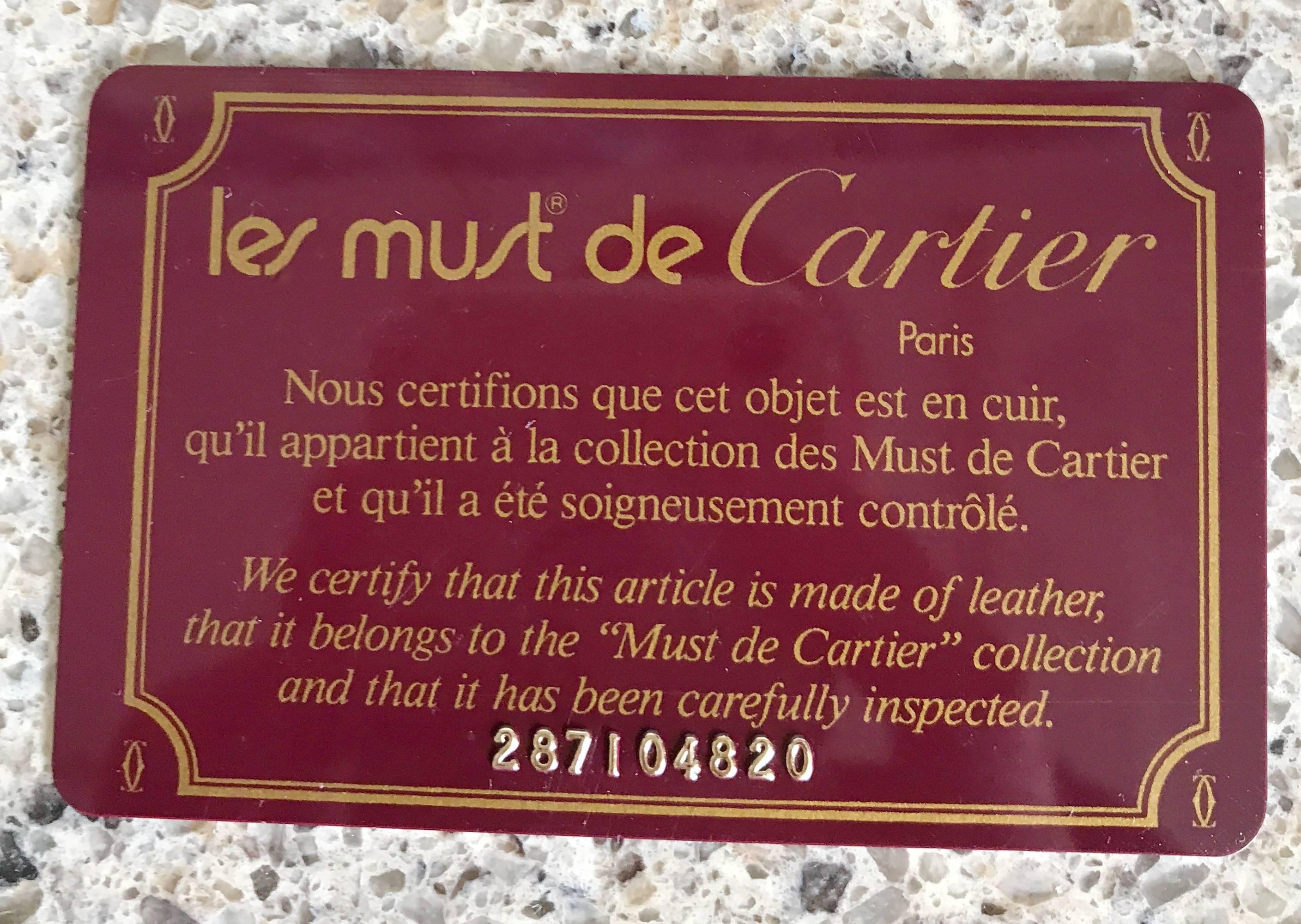 Cartier Le Must de New in Box Burgundy Cordovan Leather Pocket Size Address Book In New Condition In San Diego, CA