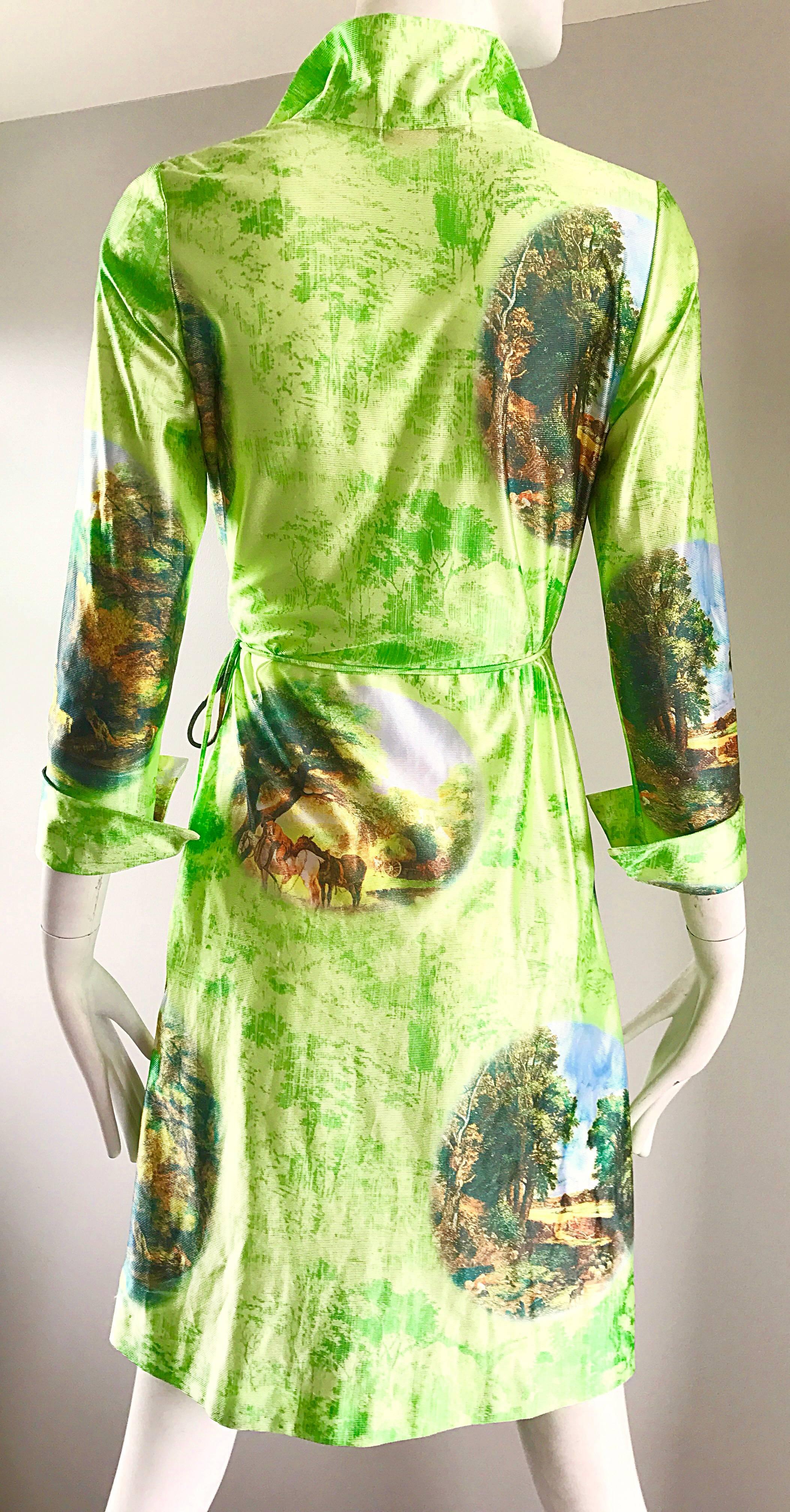 neon green wrap dress