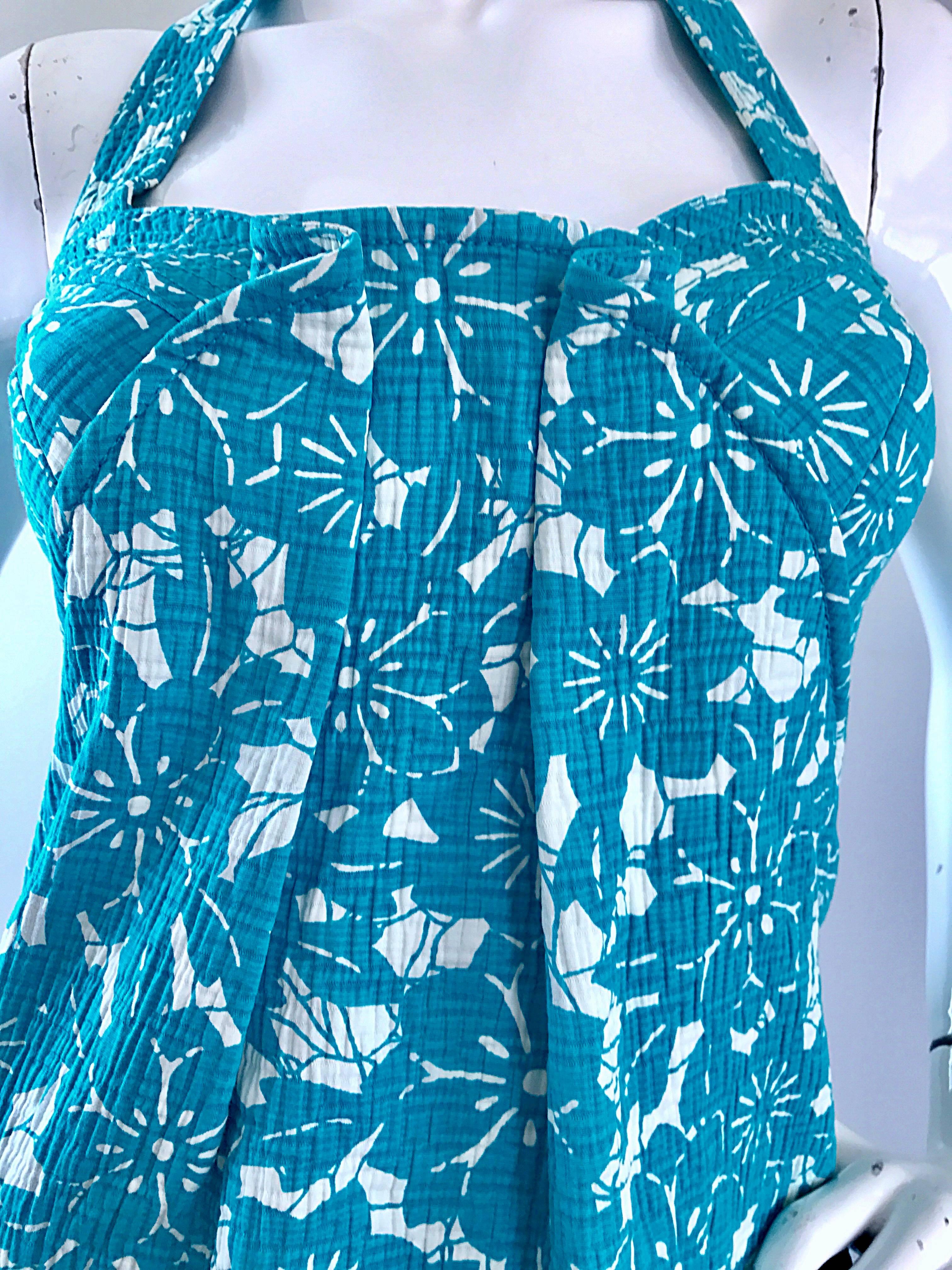 turquoise halter dress