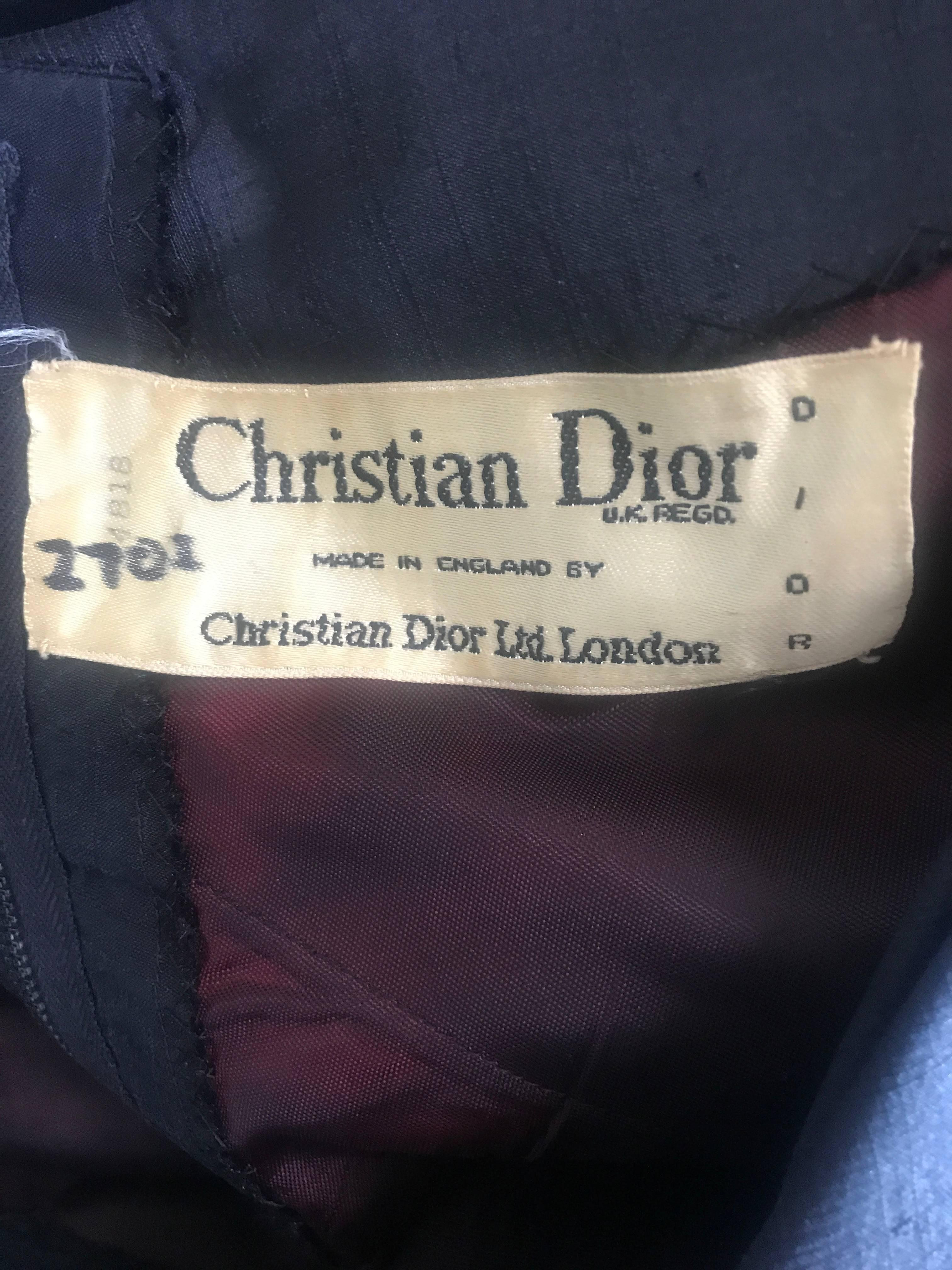 Rare 1950s Christian Dior Haute Couture ' New Look ' Vintage Black Silk Dress 6