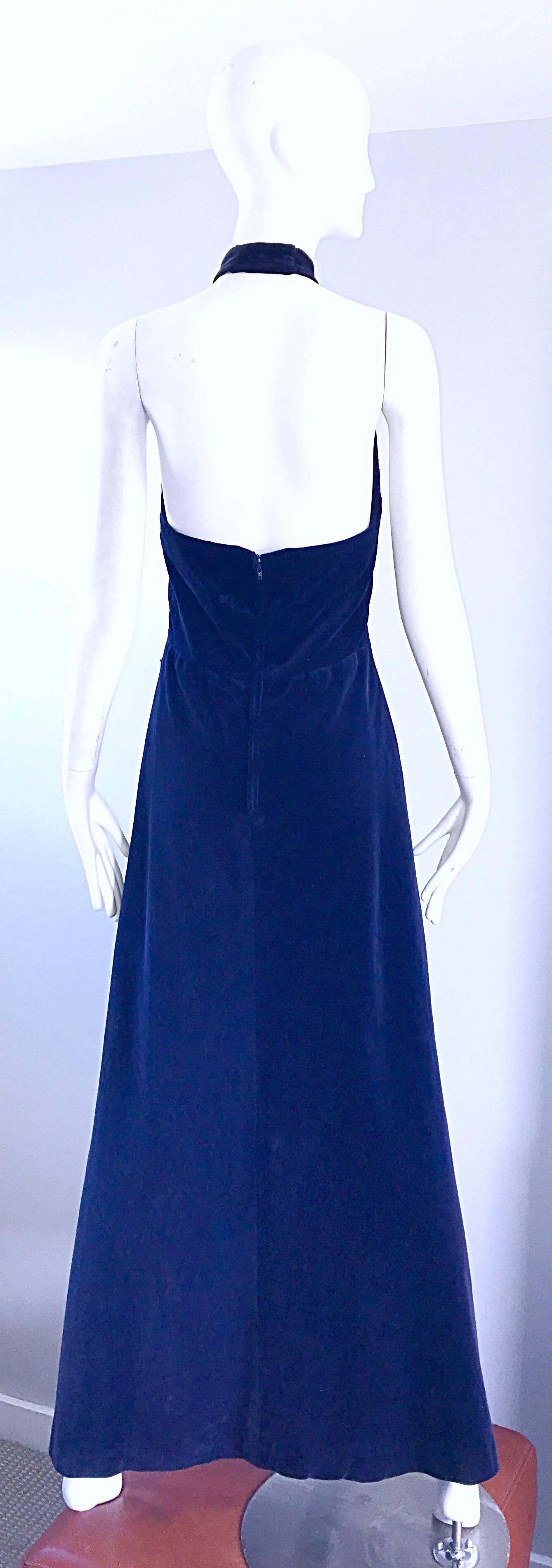 yves saint laurent velvet maxi dress