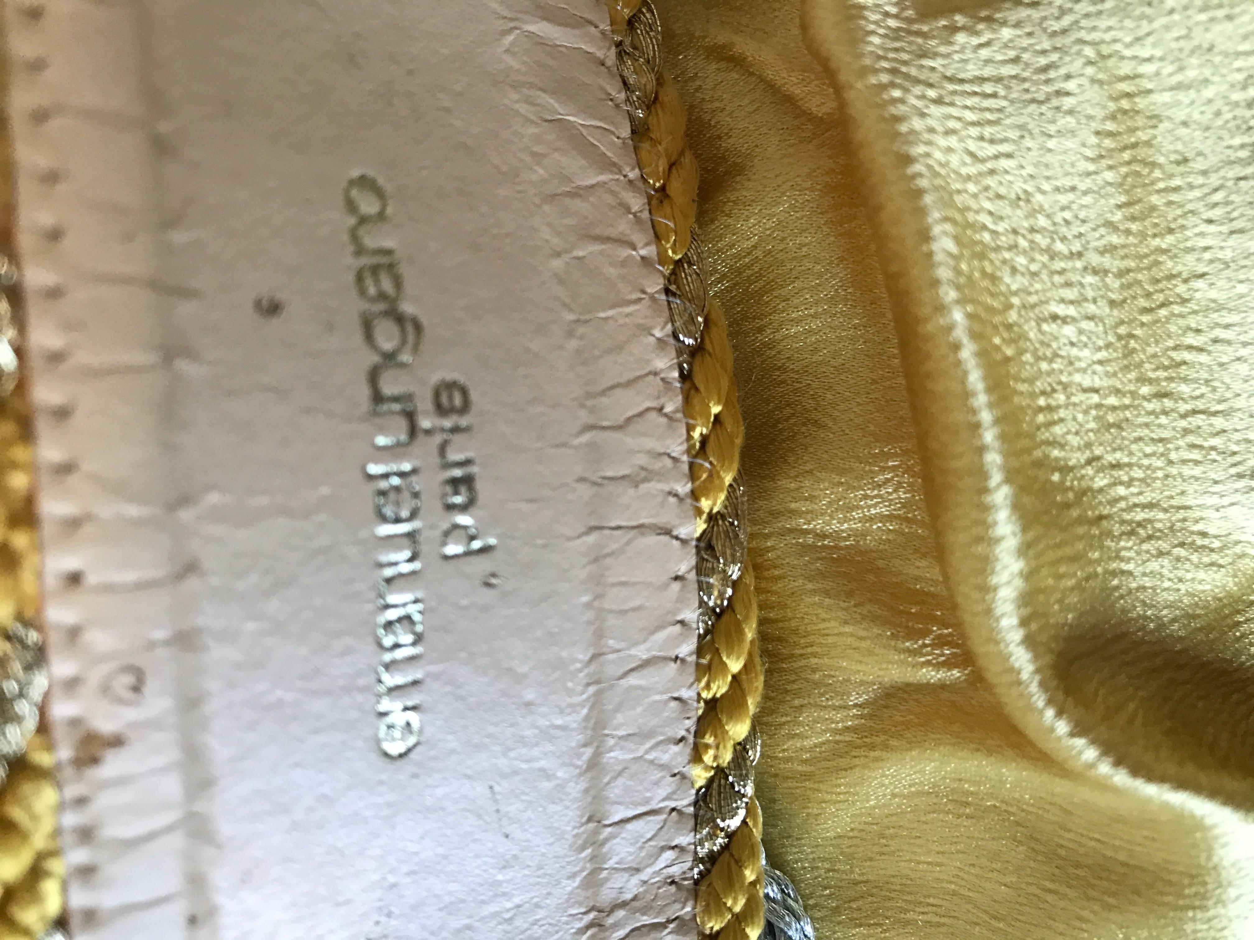 Beautiful Vintage Emanuel Ungaro Marigold Yellow + Gold Leather 90s Flower Belt 2
