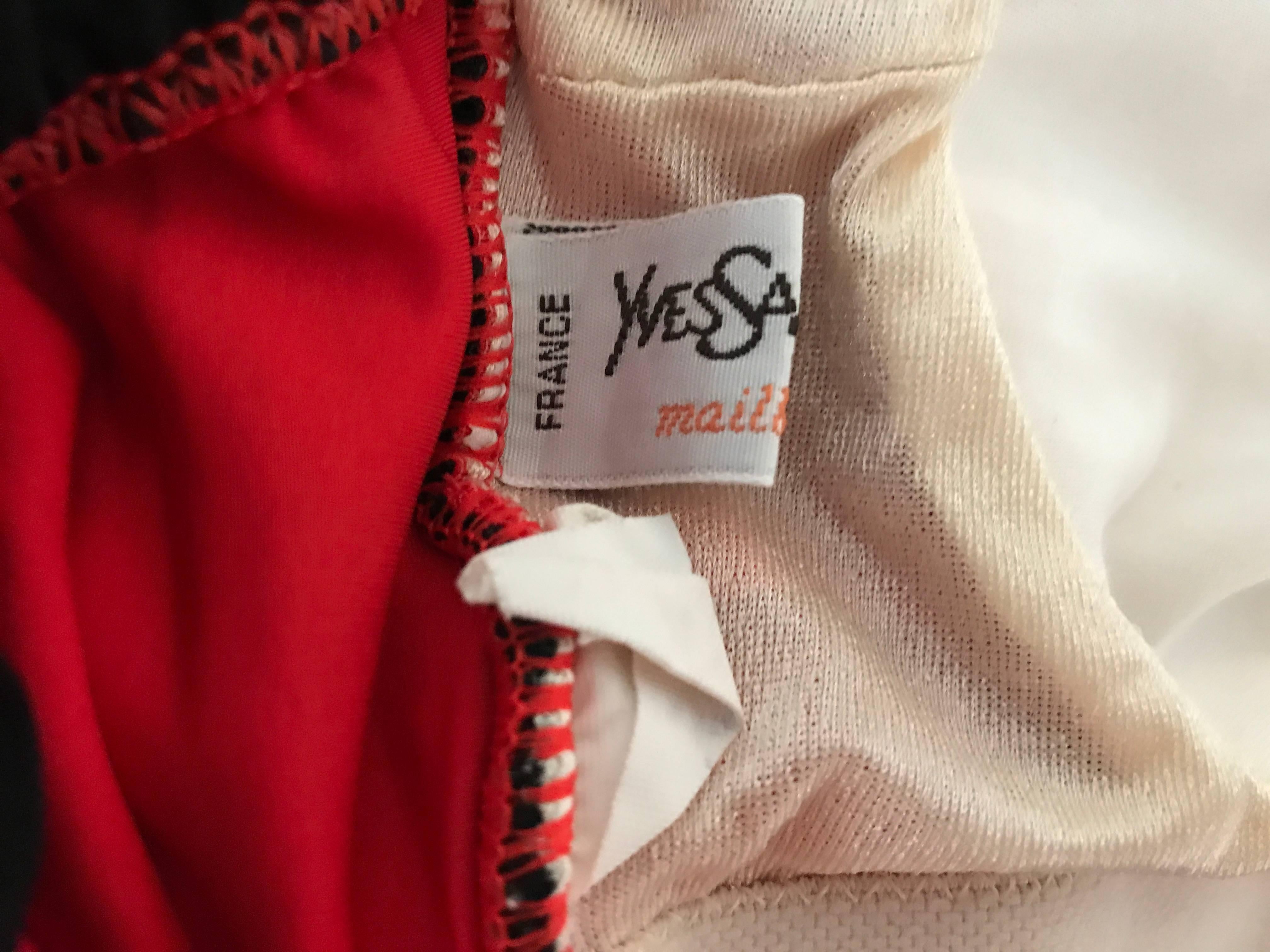 Vintage Yves Saint Laurent 1980s Heart Shape Red + Black 80s One Piece Swimsuit  5