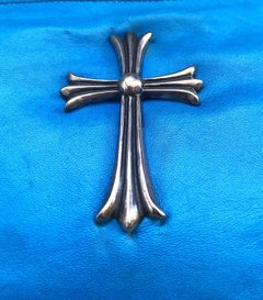 1990 Chrome Hearts Rare Turquoise 90s Leather Wristlet + Pouchette Clutch Bag