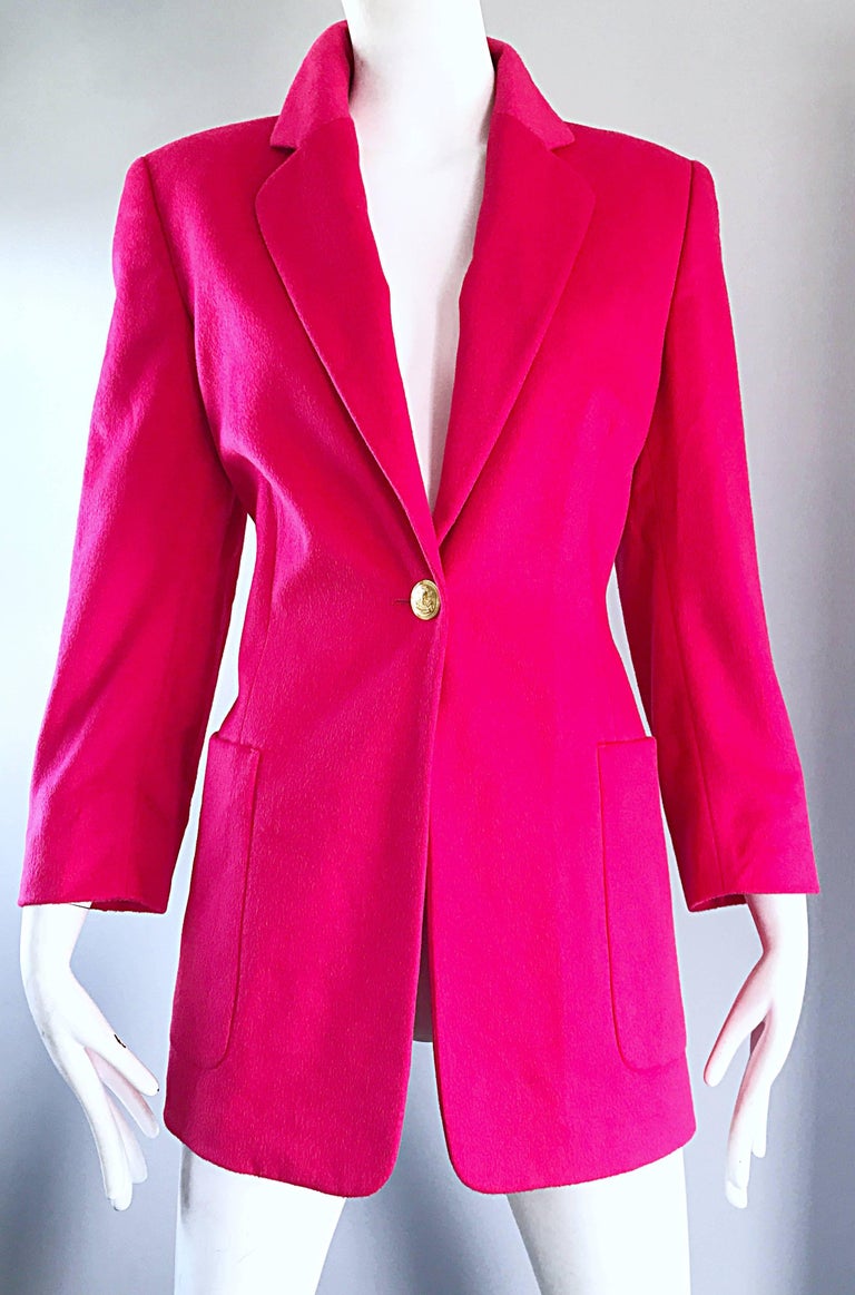 Vintage Escada by Margaretha Ley Hot Shocking Hot Pink Angora Wool ...