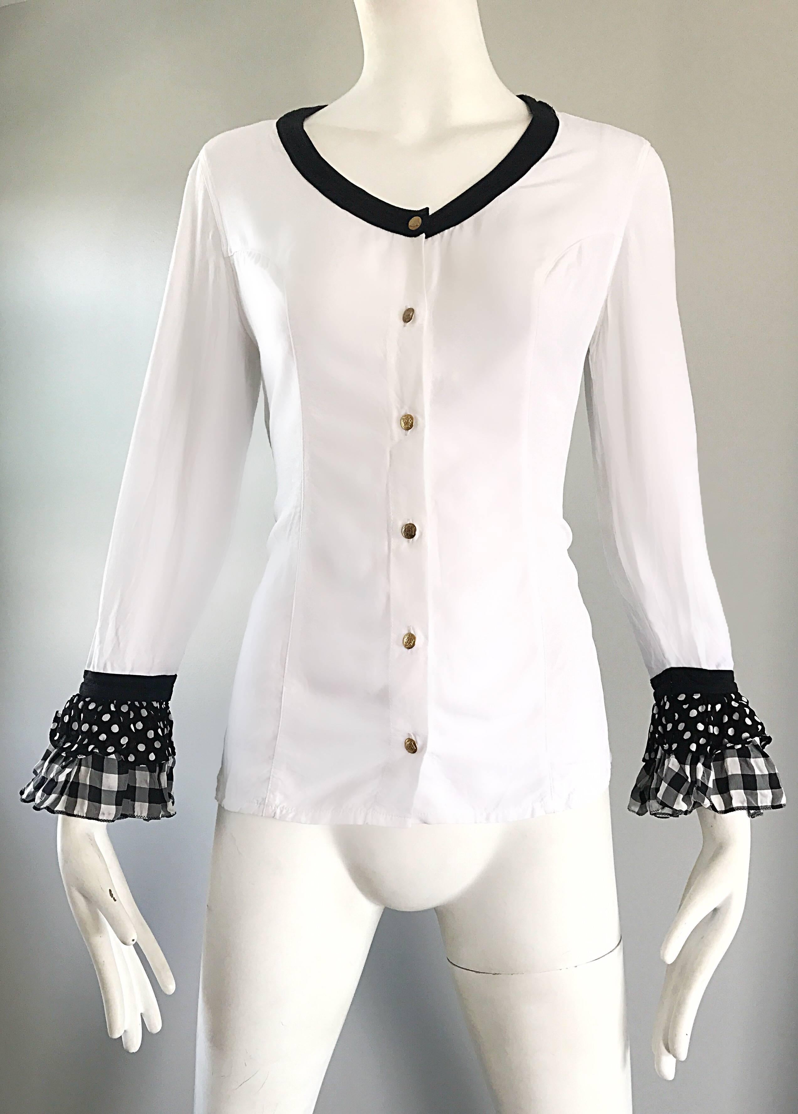 90s white blouse