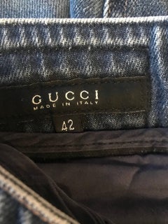 Tom Ford for Gucci Size 6 Low Rise Blue Jeans Denim Flare Leg Cropped Culottes