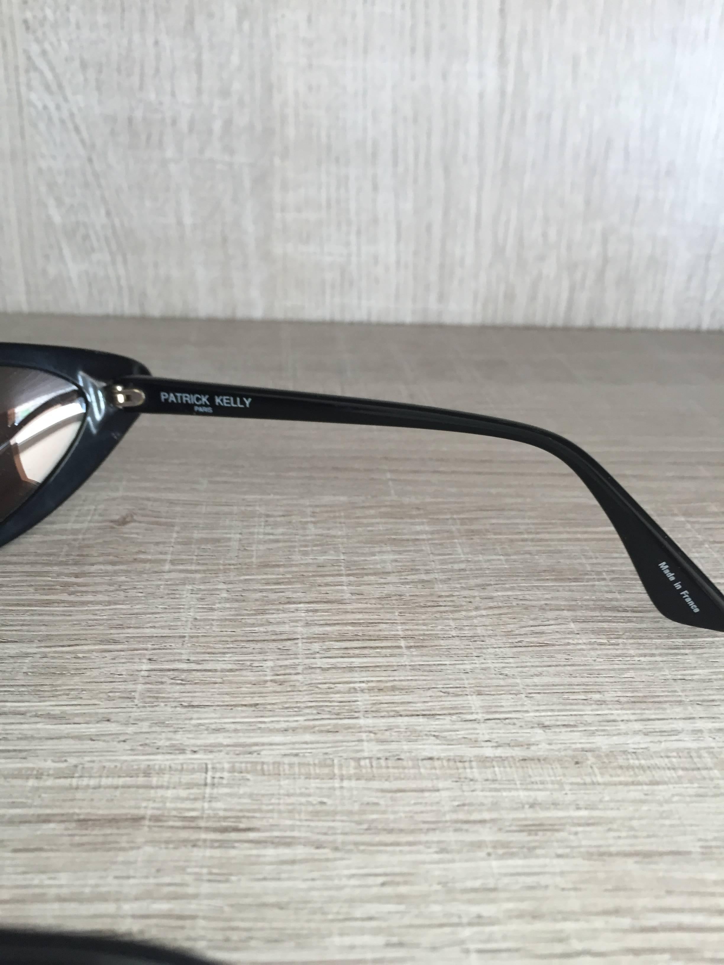 Patrick Kelly Amazing and Rare Vintage Cat Eye Sunglasses Glasses w/ Studs 1