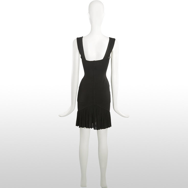1980/90’s Alaia Black Jersey Body-con Dress In Good Condition For Sale In London, GB