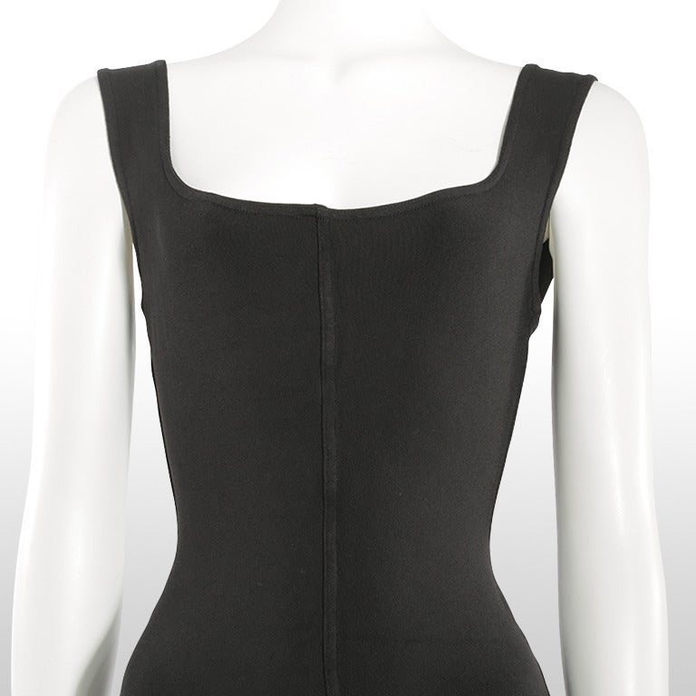 1980/90’s Alaia Black Jersey Body-con Dress For Sale 2