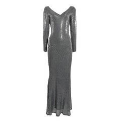 1980's/90's Bruce Oldfield Sequinned Fishtail Gown
