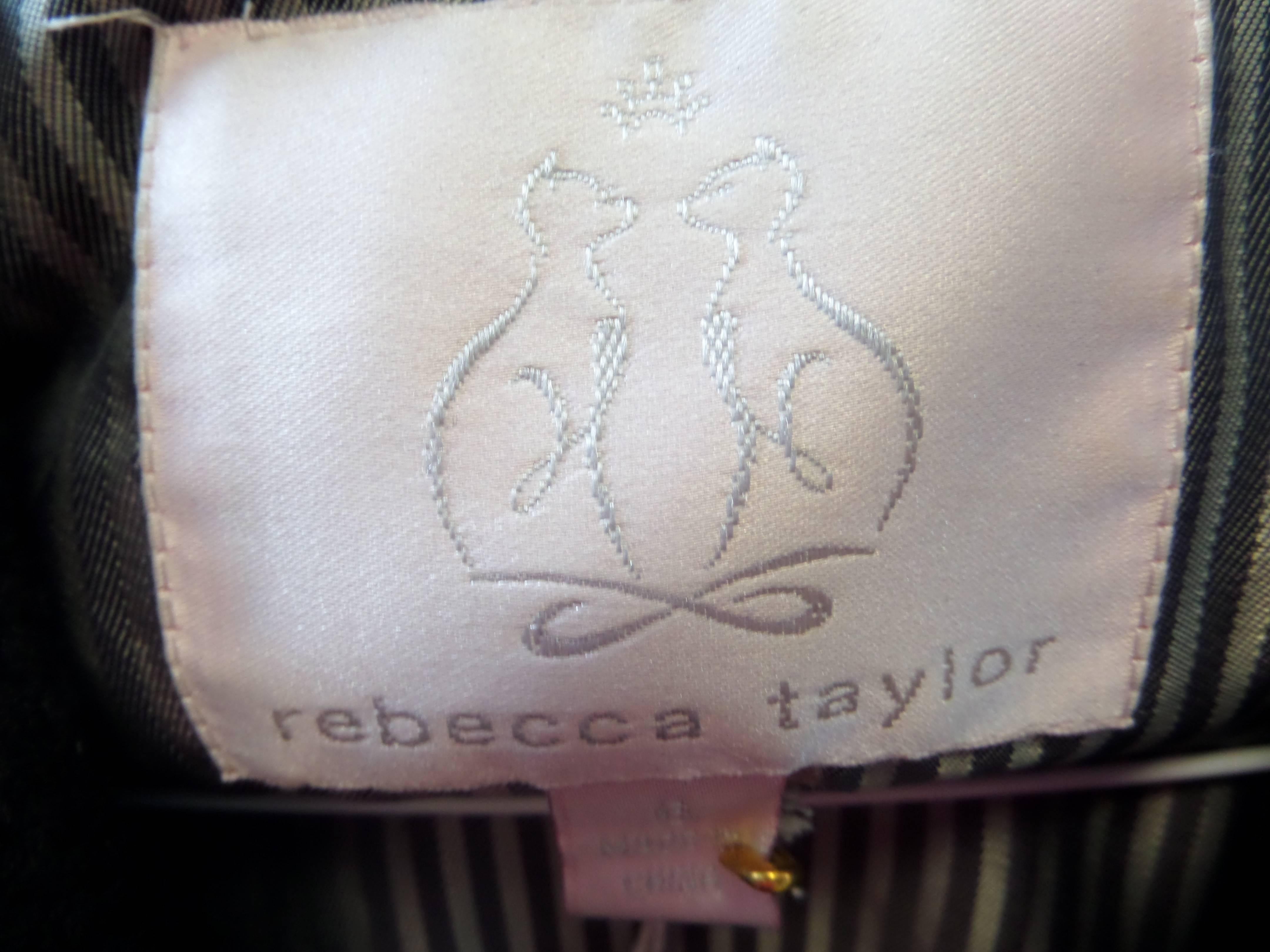 Rebecca Taylor Black Double Breasted Wool Coat For Sale 3