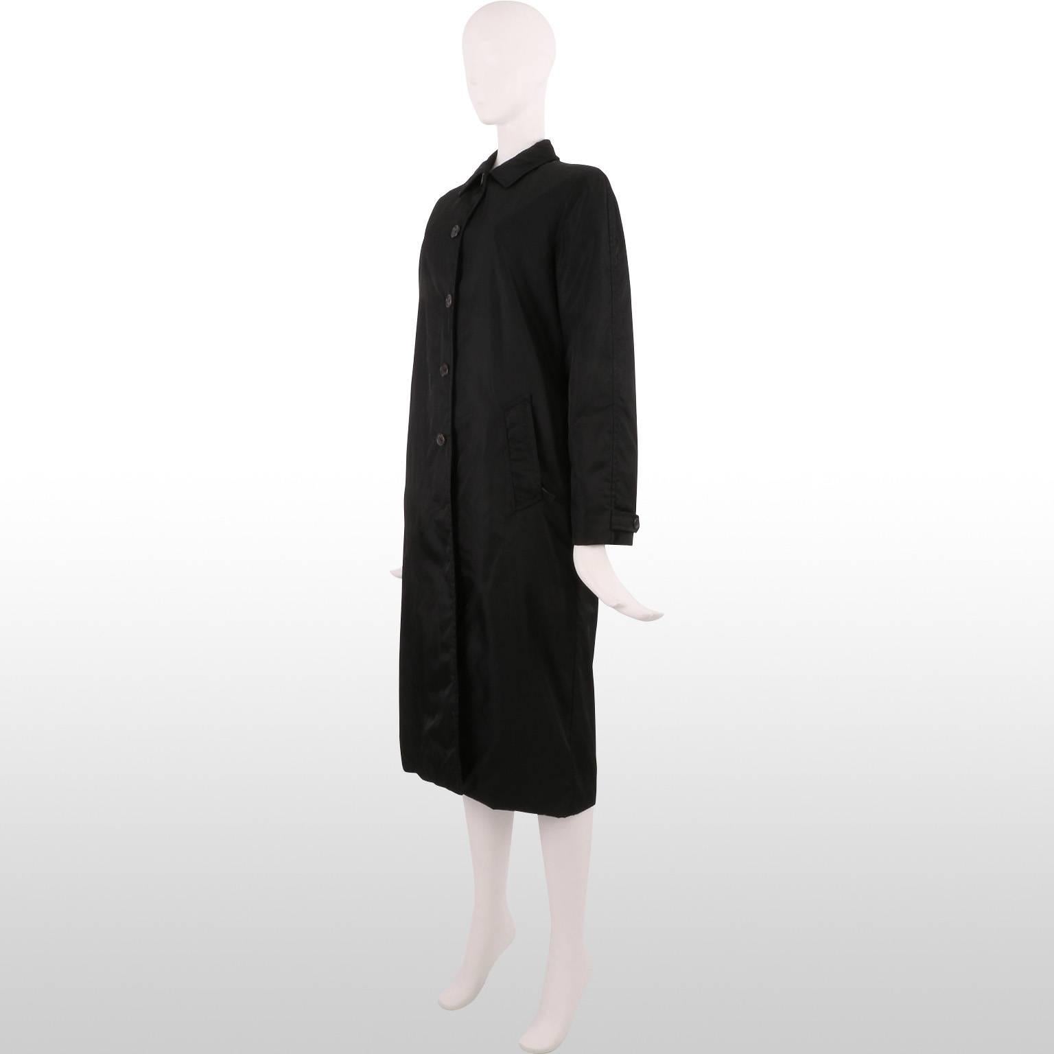 Prada Black Long Rain Coat  For Sale 2