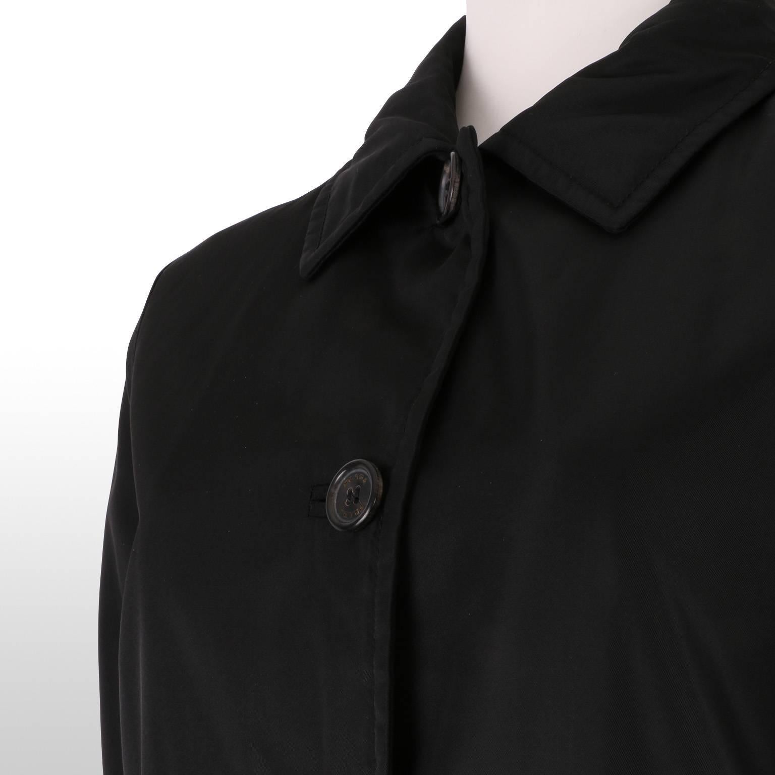 Prada Black Long Rain Coat  For Sale 4