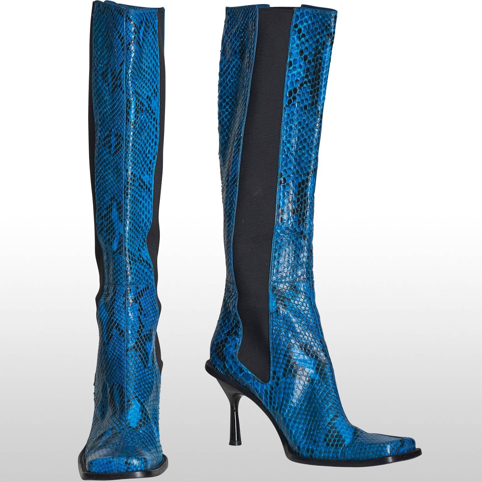 blue snake boots