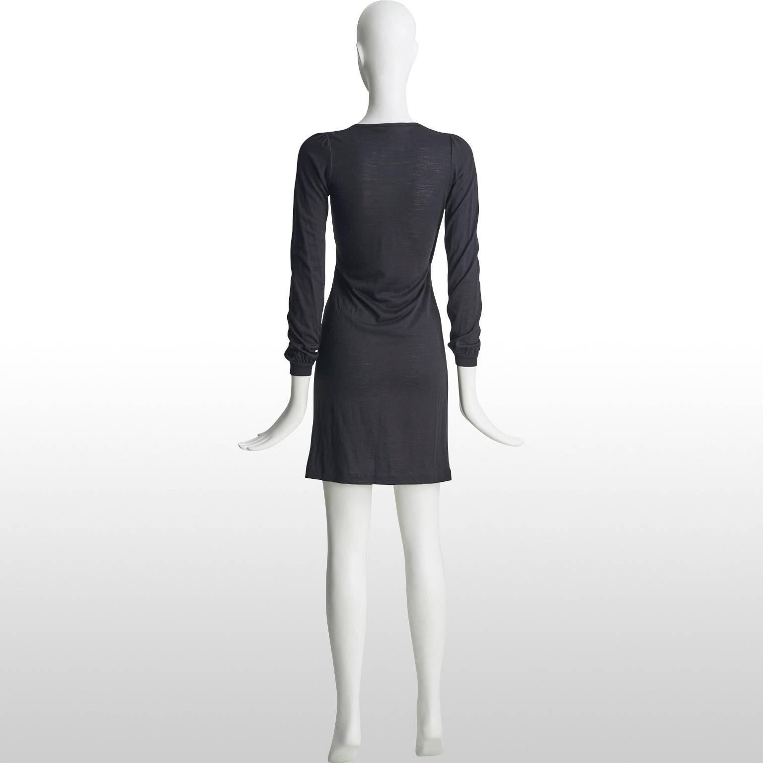 Vanessa Bruno Black V Neck Applique Dress Approx Size UK 6 For Sale 1