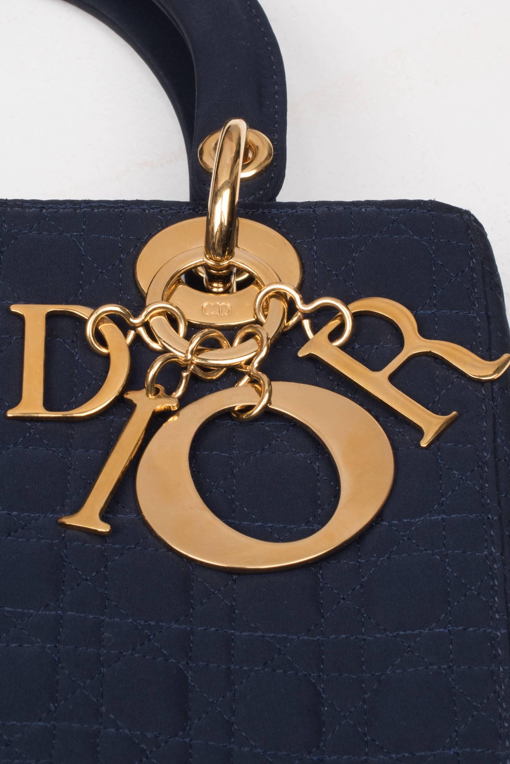 Women's Christian Dior Navy Lady Dior Handbag
