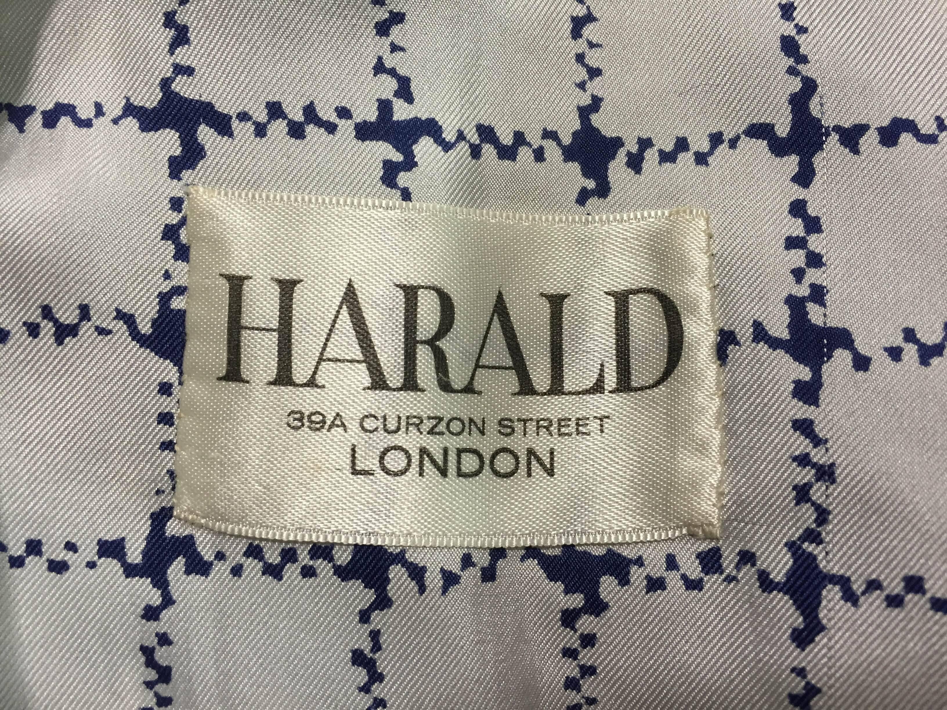 Harald Navy Checked Print Coat For Sale 2