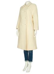 1960s Cream Wool Double Breasted Coat