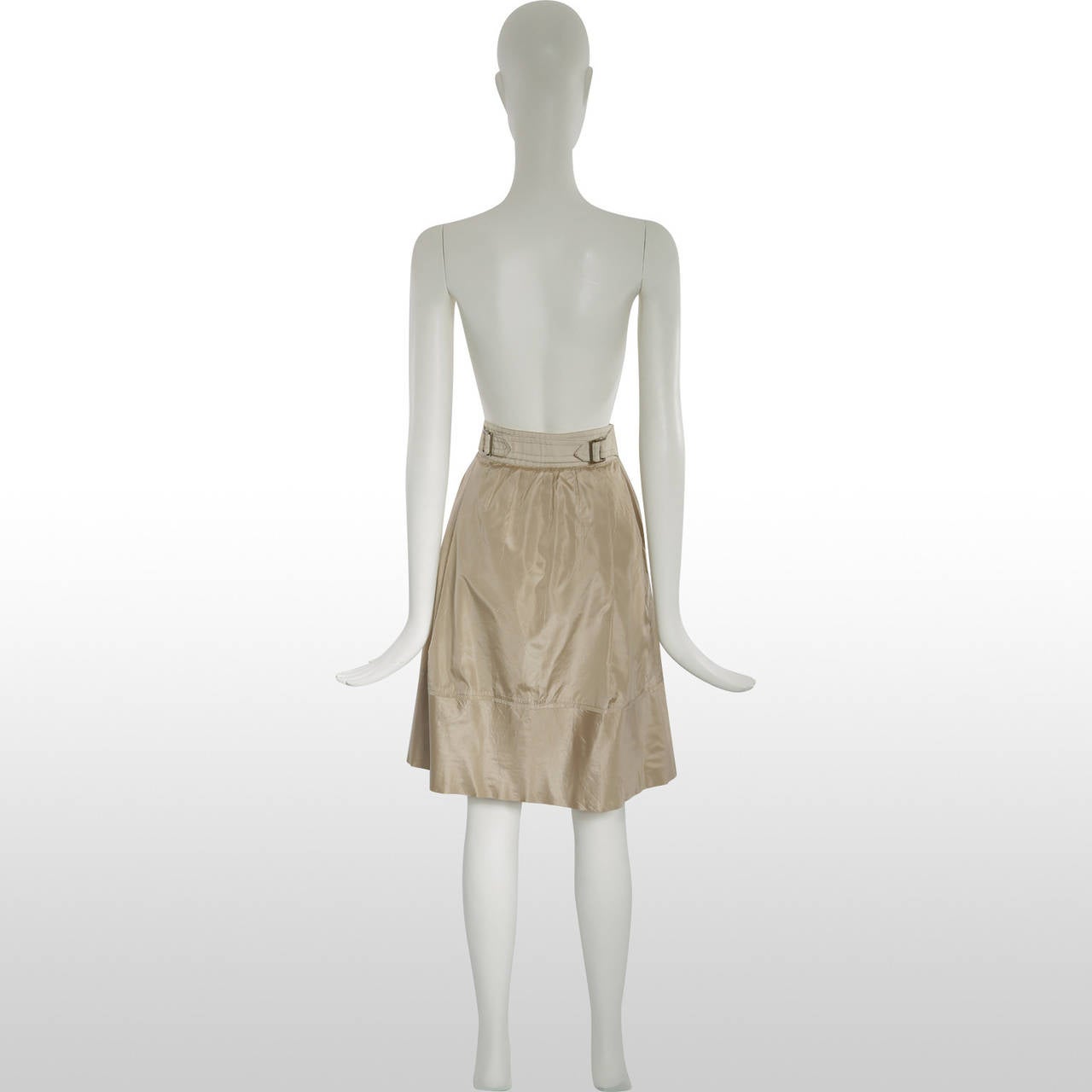 Louis Vuitton (Spring/Summer 2003) Oatmeal Pleat Front Skirt In Excellent Condition For Sale In London, GB