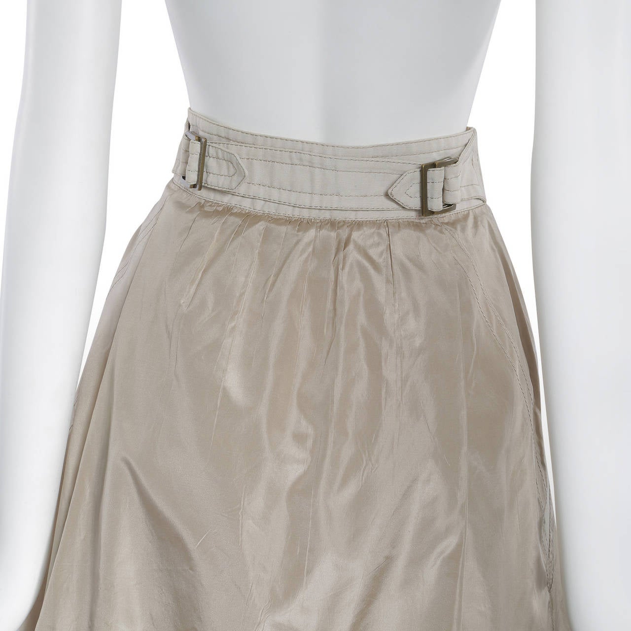 Louis Vuitton (Spring/Summer 2003) Oatmeal Pleat Front Skirt For Sale 1