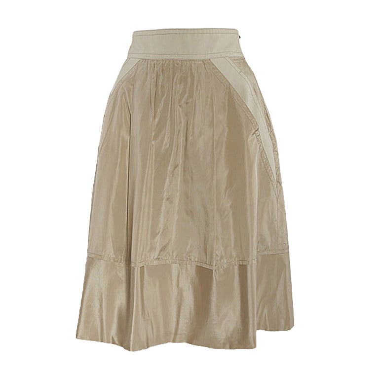Louis Vuitton (Spring/Summer 2003) Oatmeal Pleat Front Skirt For Sale