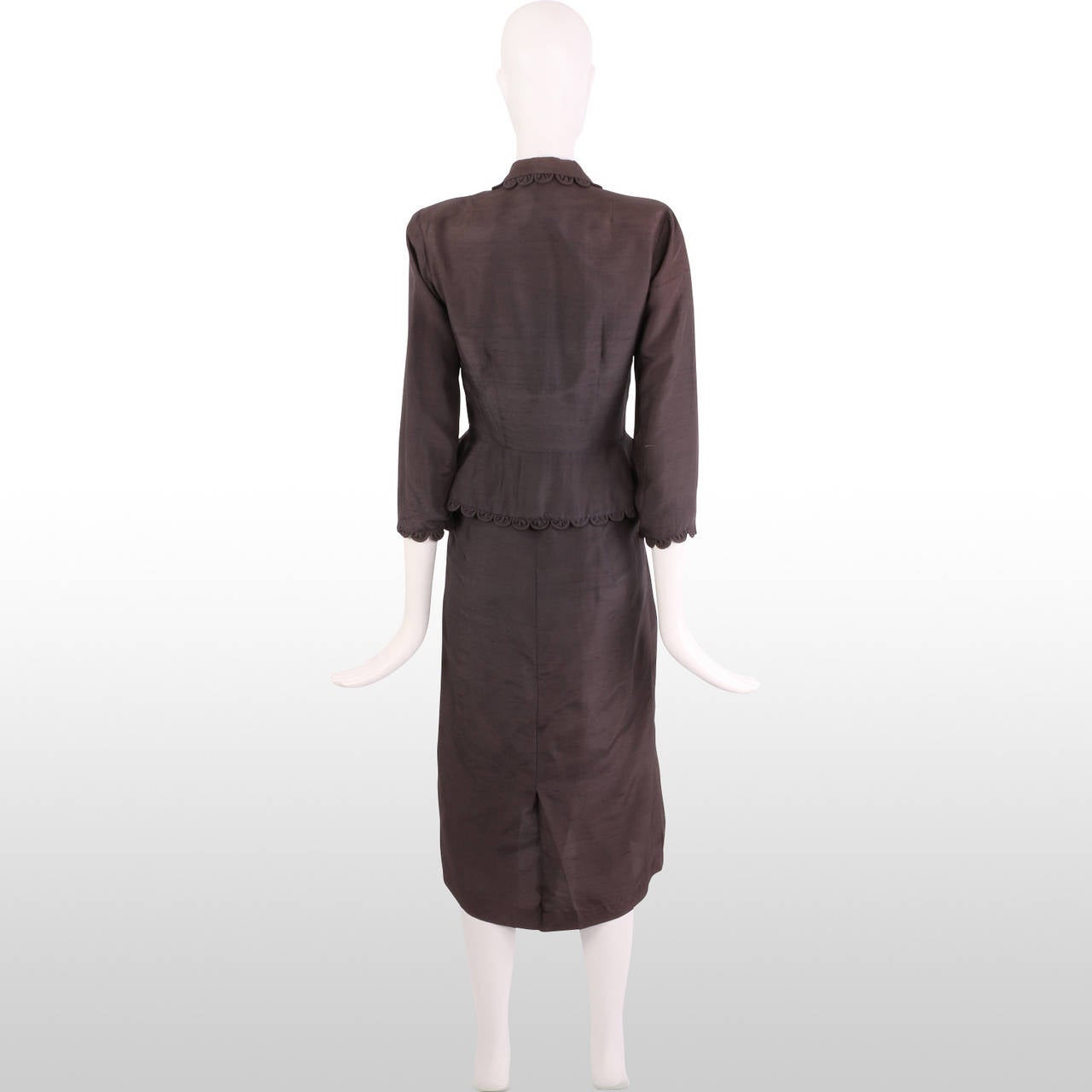 Black 1940's Carol Antell Silk Halter Dress and Jacket For Sale