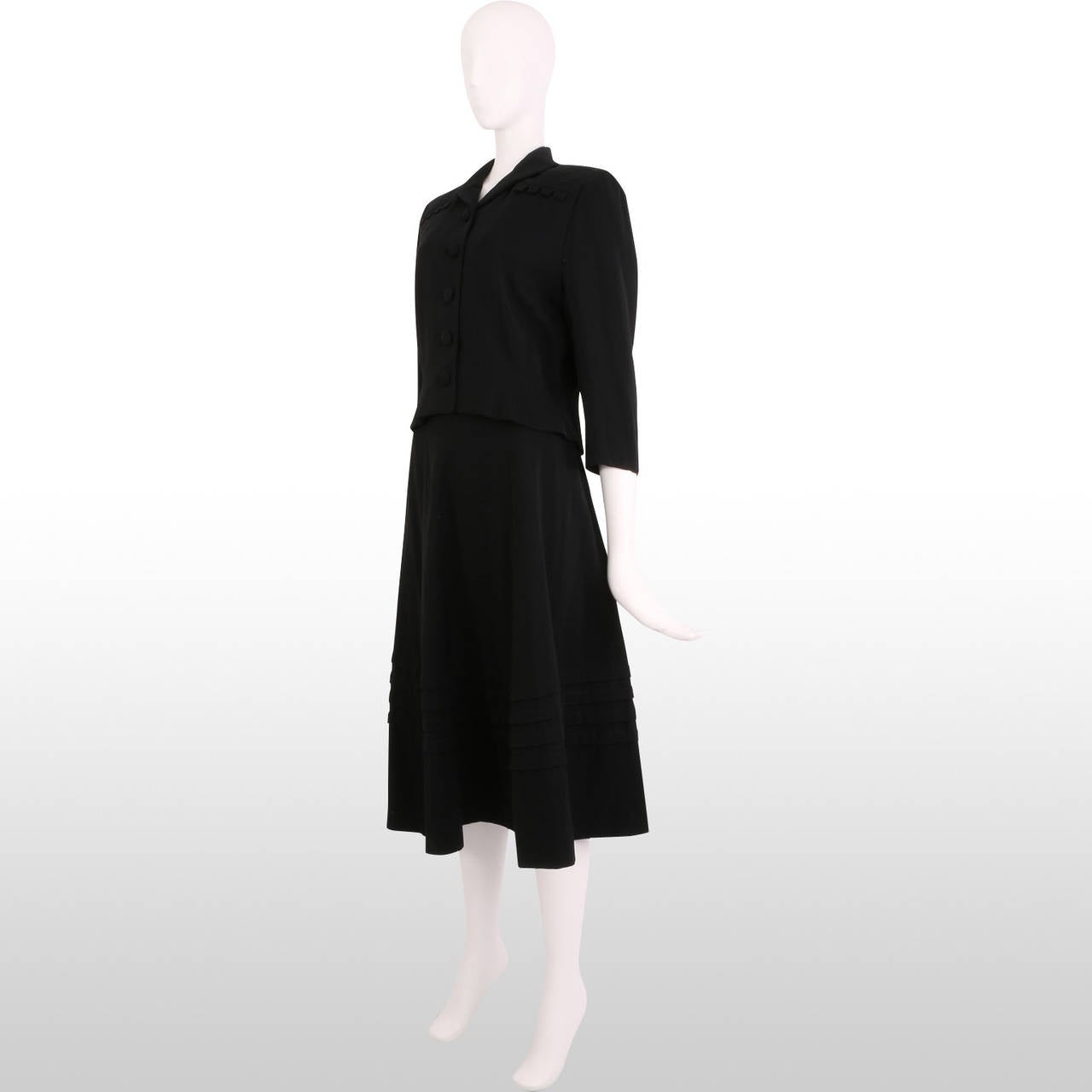 Women's 1940's Lilli Ann Pleat Tuck Skirt Suit For Sale