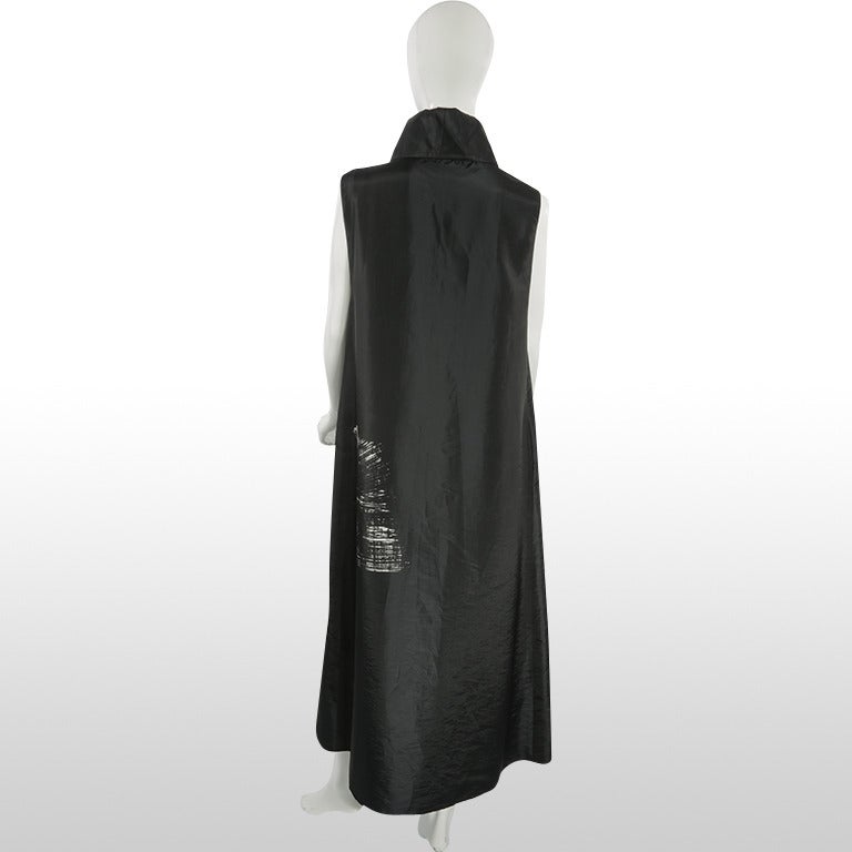 1990's Black Sleeveless with Crosshatch Detail Dress In Excellent Condition For Sale In London, GB