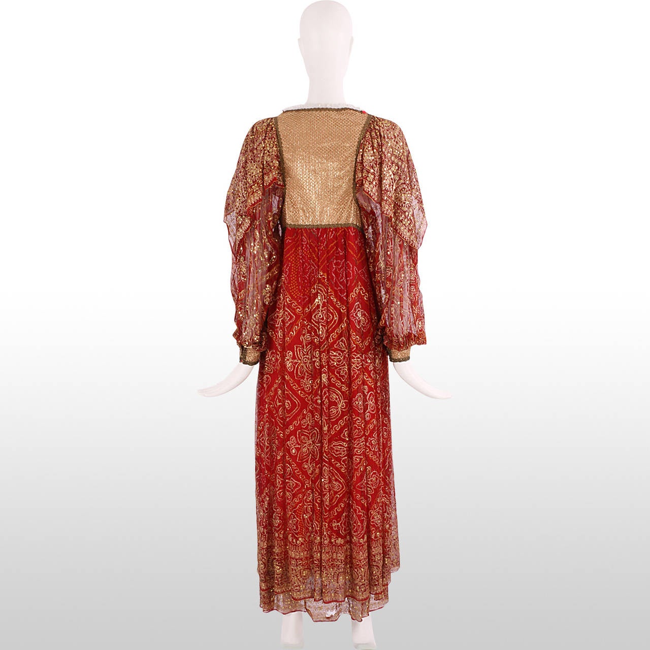 1970's Marisa Martin Renaissance Style Dress In Good Condition In London, GB