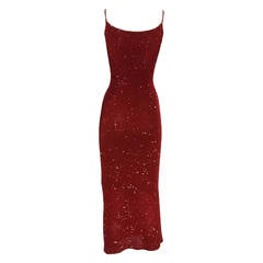 Future Vintage Donna Karan Deep Red Sequin Dress - Size XS